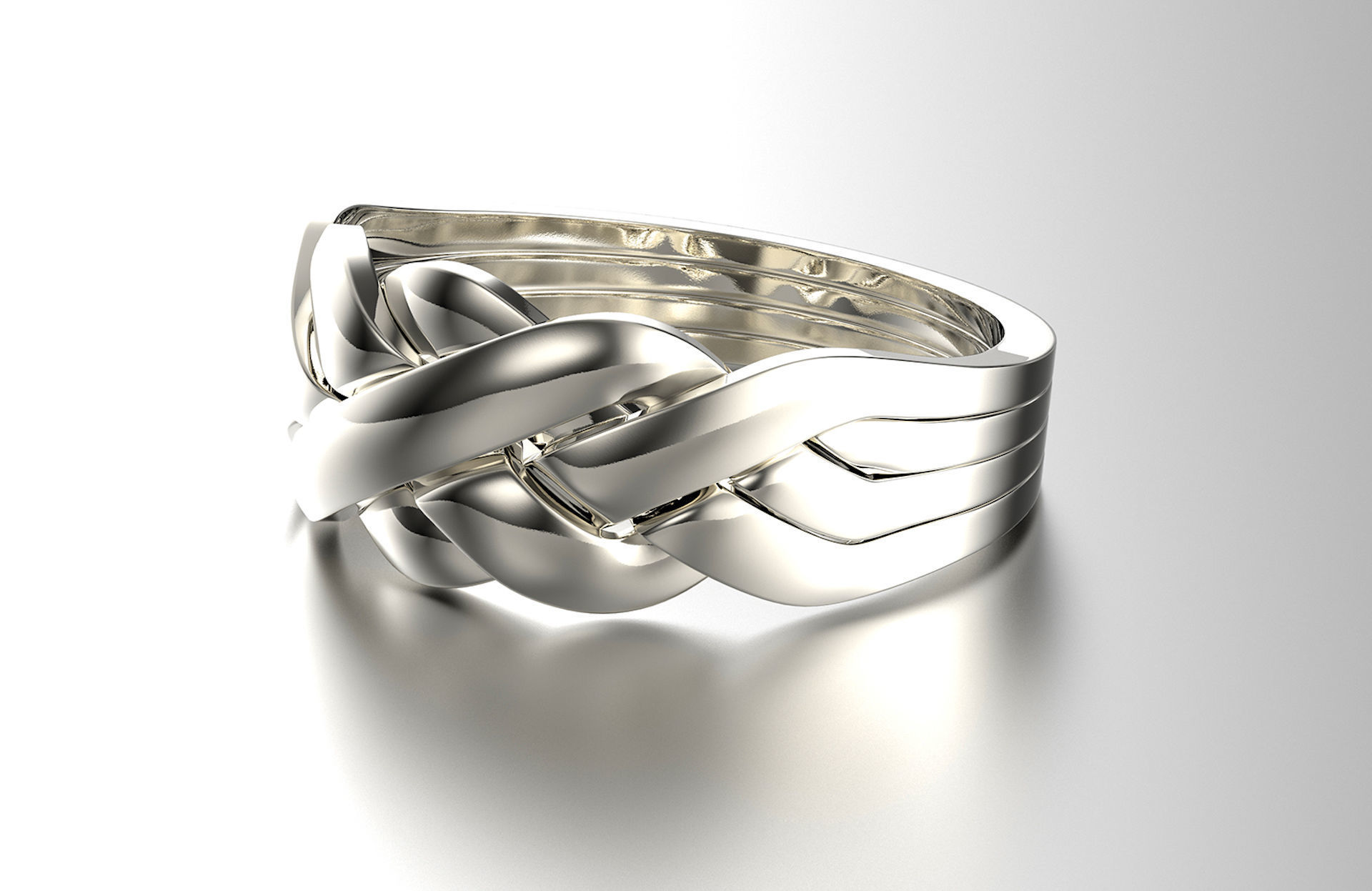 Jewelry Fashion Gold Puzzle Ring 0071 Set of Sizes Stl 3dm Fbx 3D print model_10