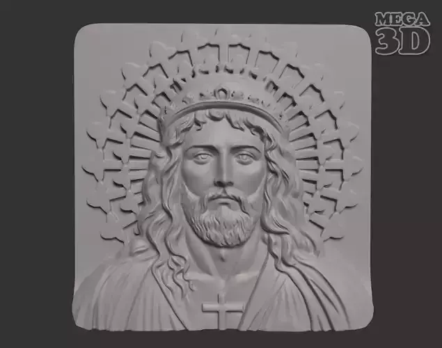 Bas Relief Jesus Portrait 230522 3D print model