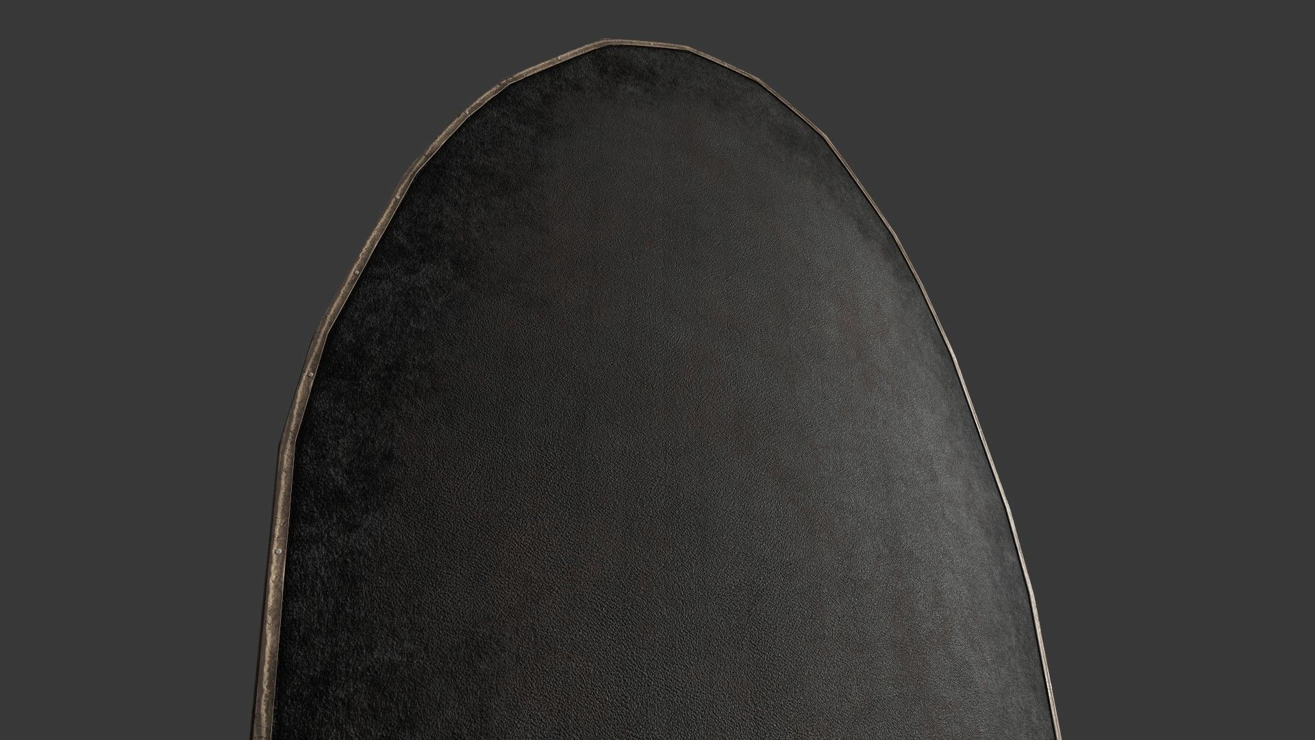Slavic ellipse leather shield-black Low-poly 3D model_4