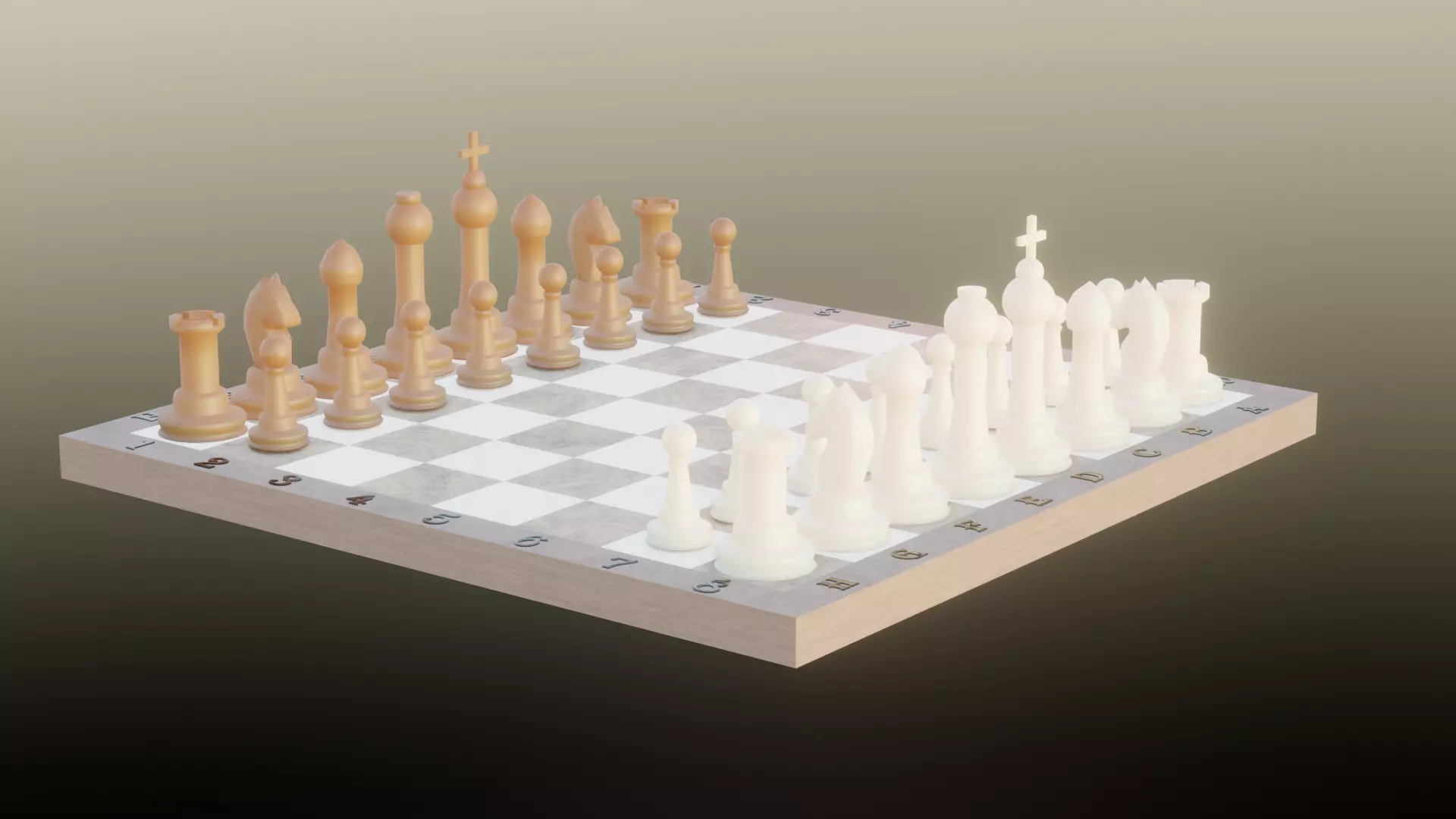 Chess Set 3D model_0