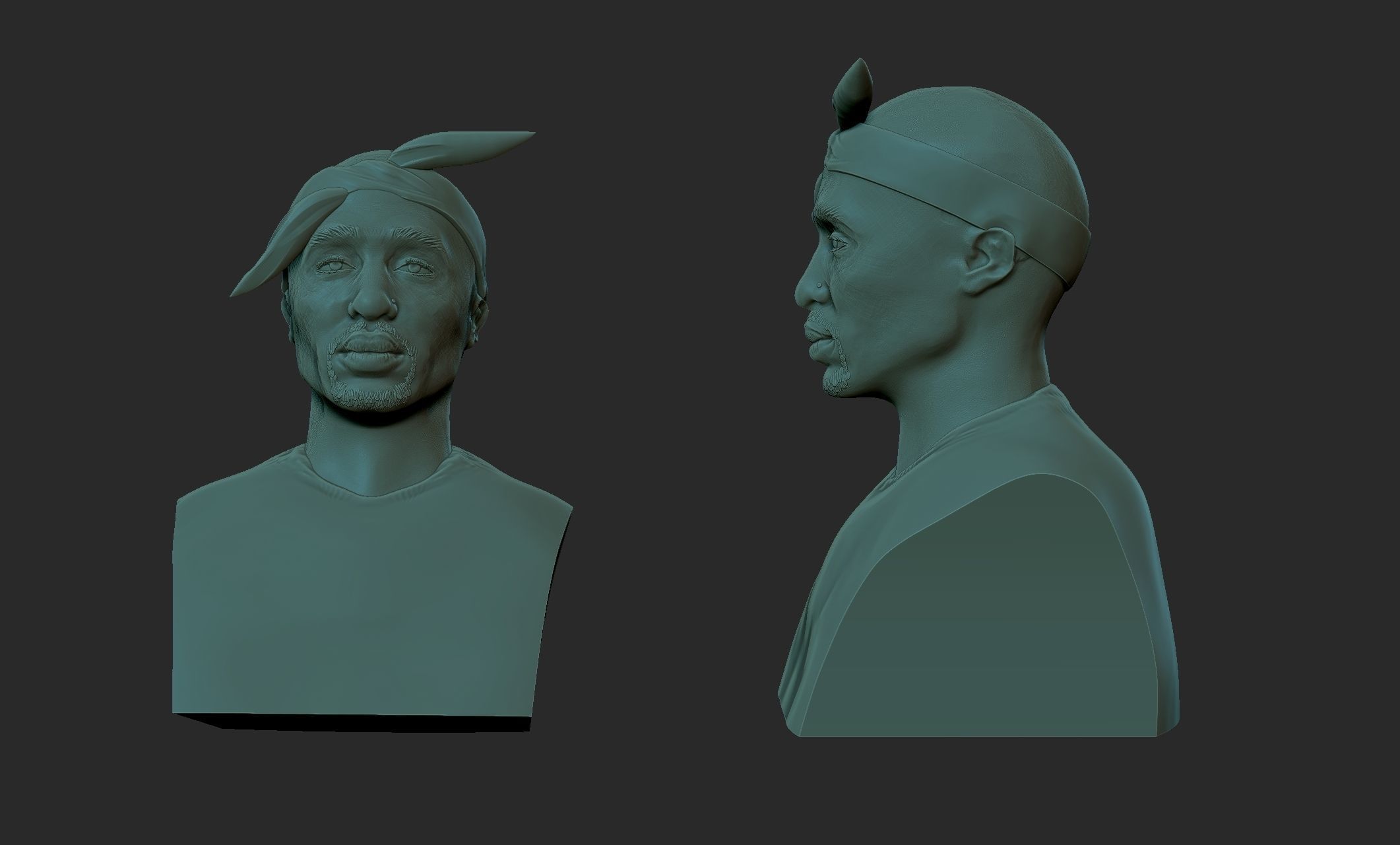 Tupac Amaru Shakur 3D print model_3