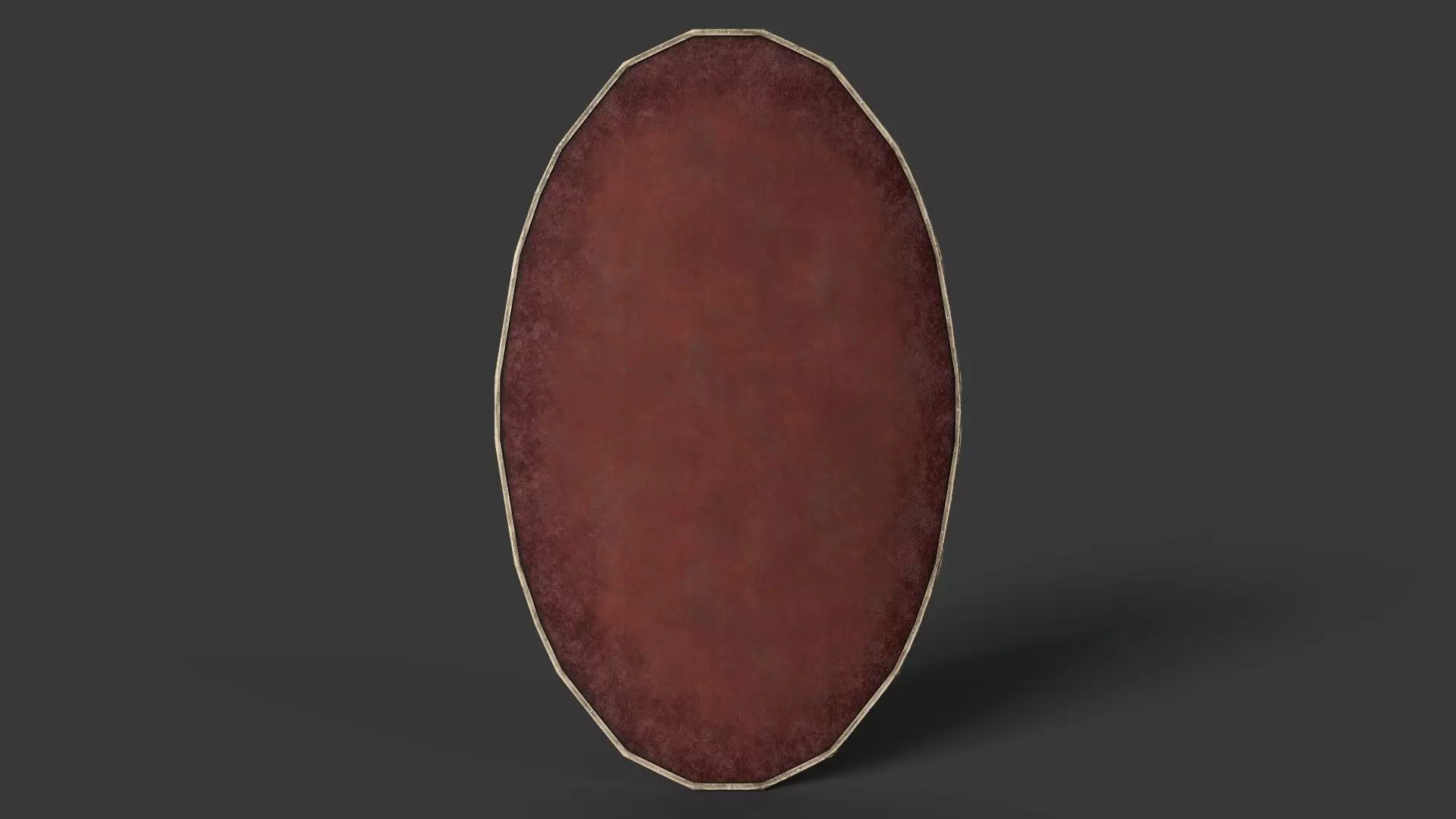 Slavic ellipse leather shield-red Low-poly 3D model