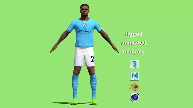 T-P Rigged Manuel Akanji Manchester City 3D model