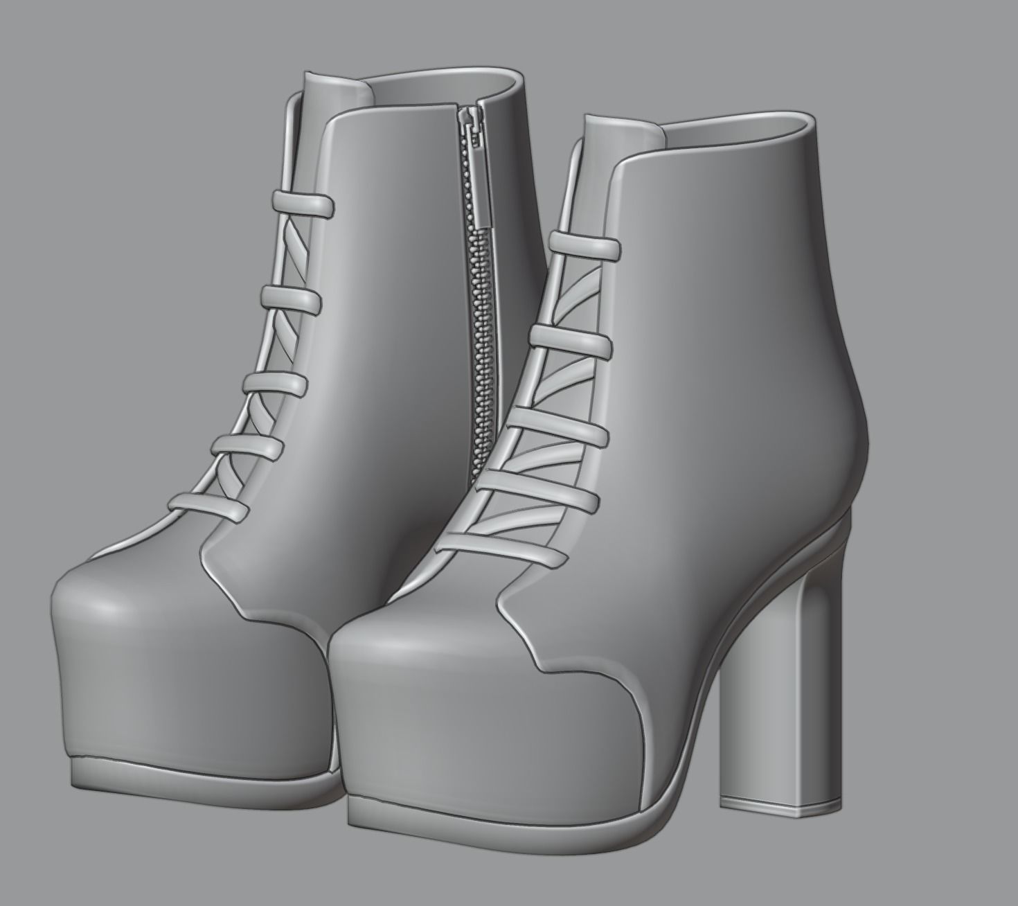 Ankle boots 3D model_1