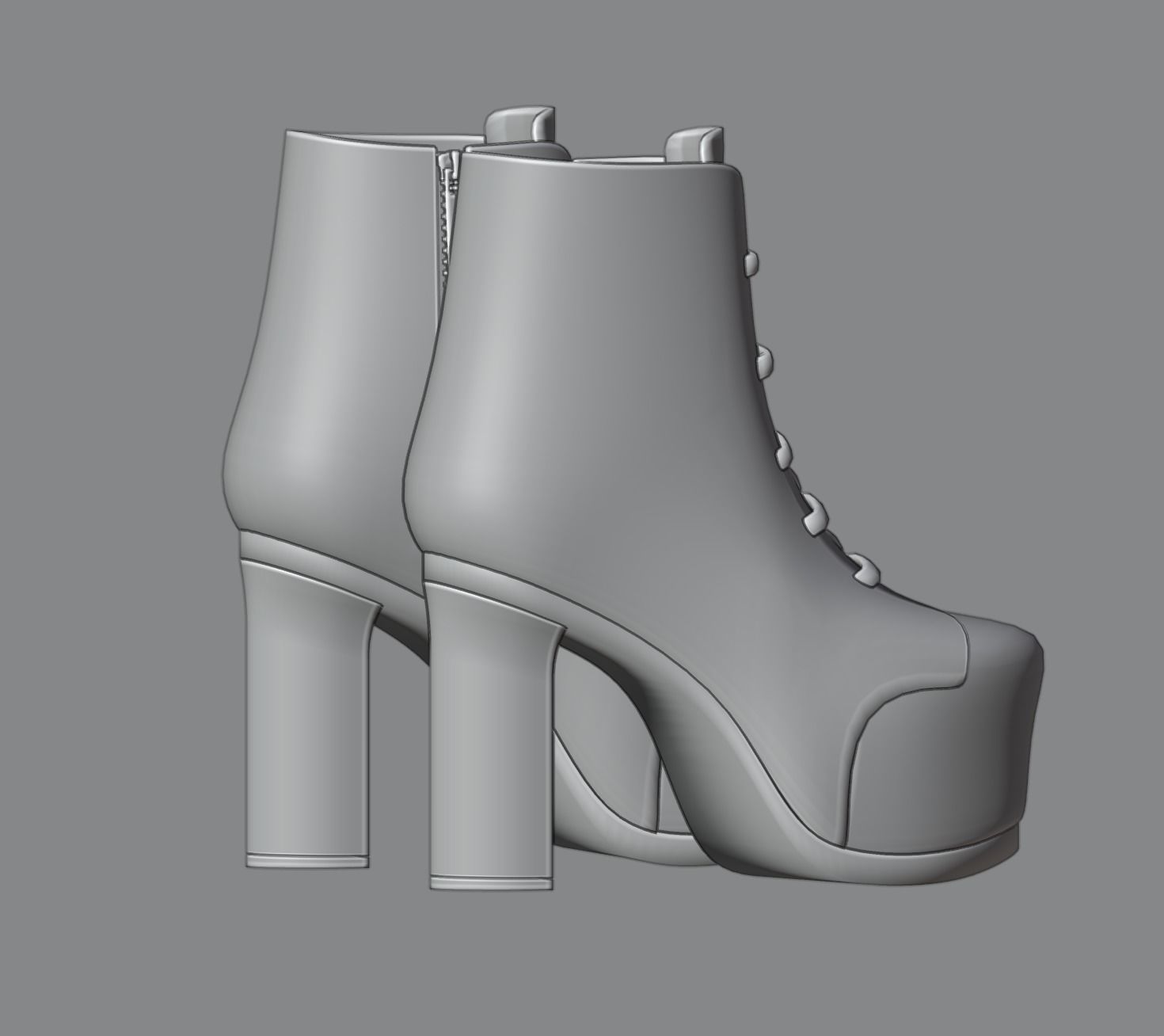 Ankle boots 3D model_2