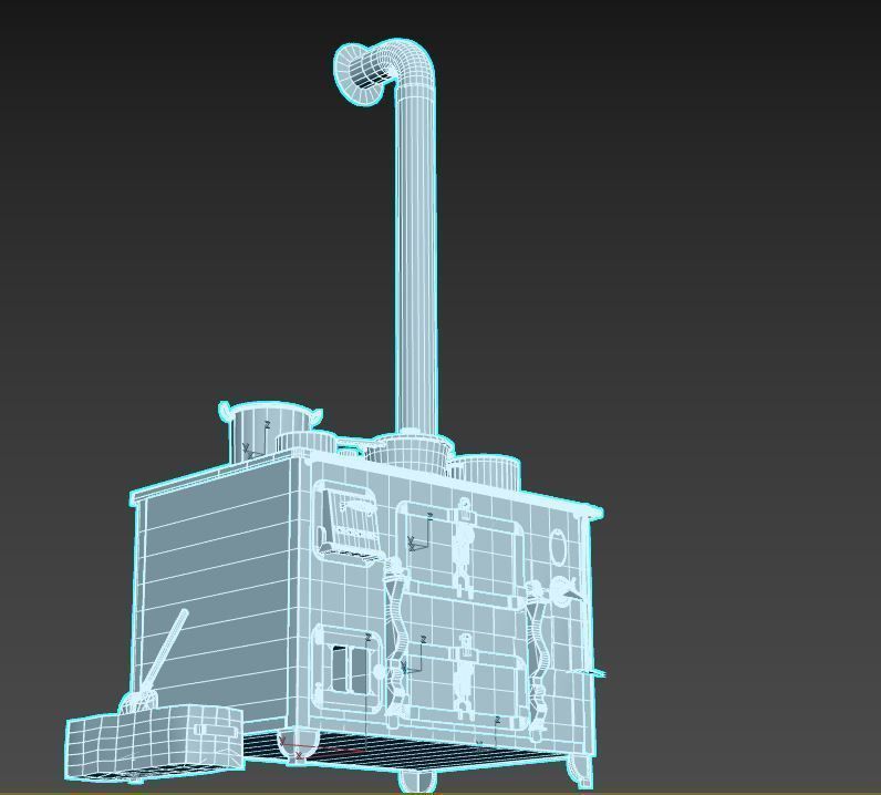 Old Stove With Pots 3D model_14