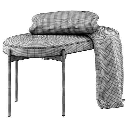Caillou bench and ottoman By Liu Jo Living 3D model 6