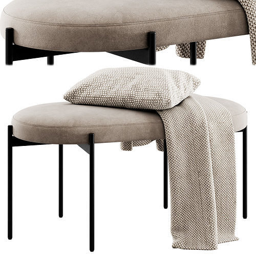 Caillou bench and ottoman By Liu Jo Living 3D model 3