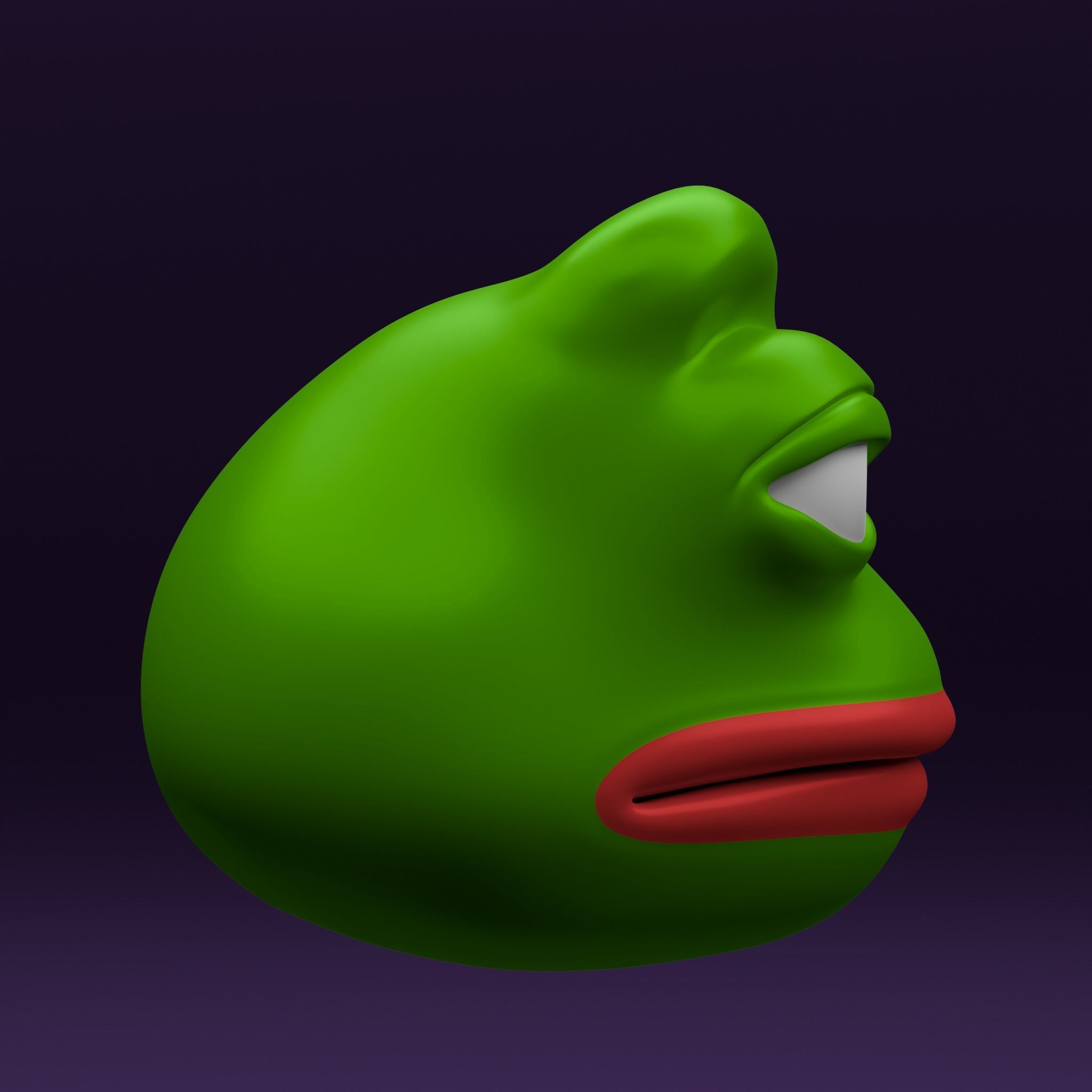 Pepe the Frog - Base Head Model Low-poly 3D model_10