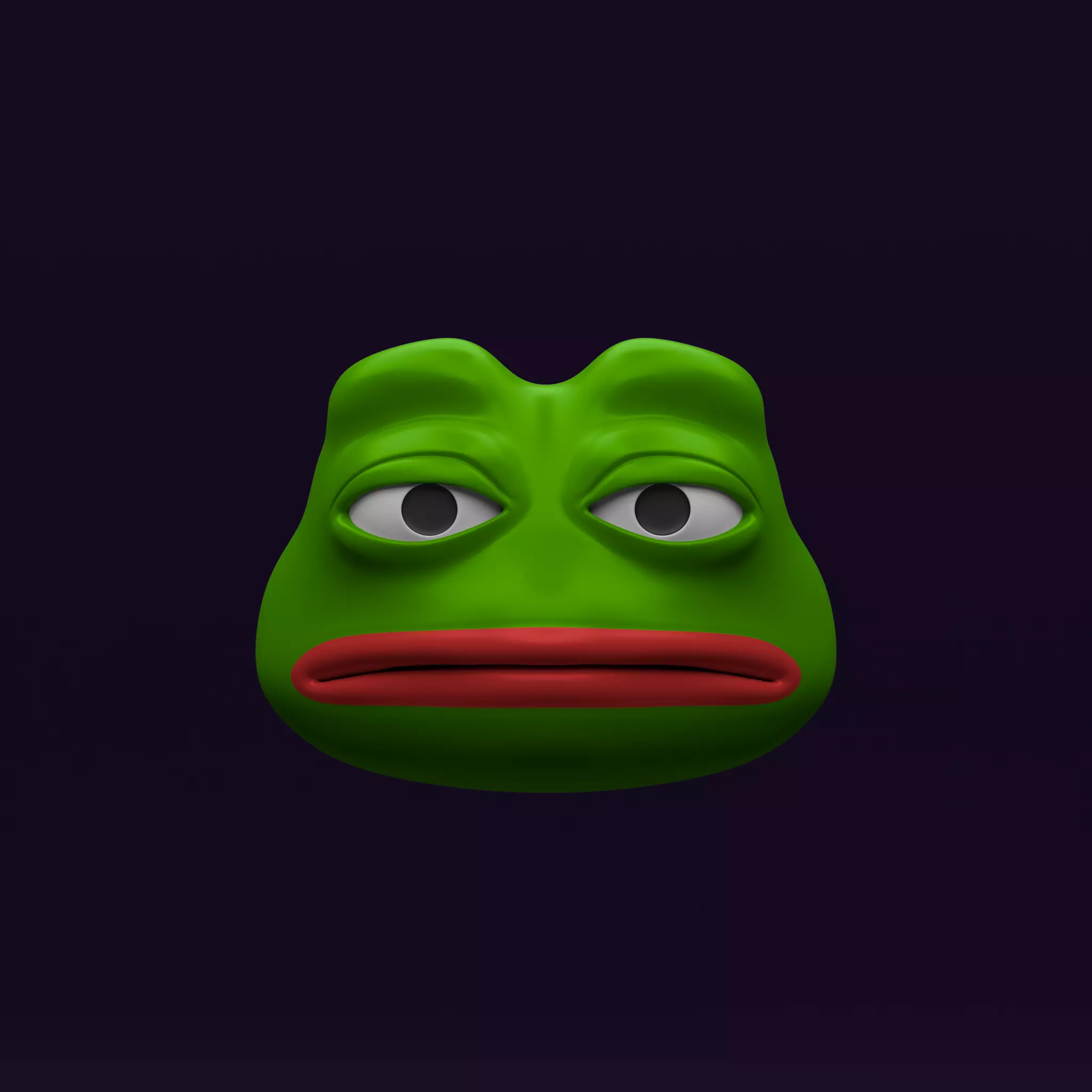 Pepe the Frog - Base Head Model Low-poly 3D model_0