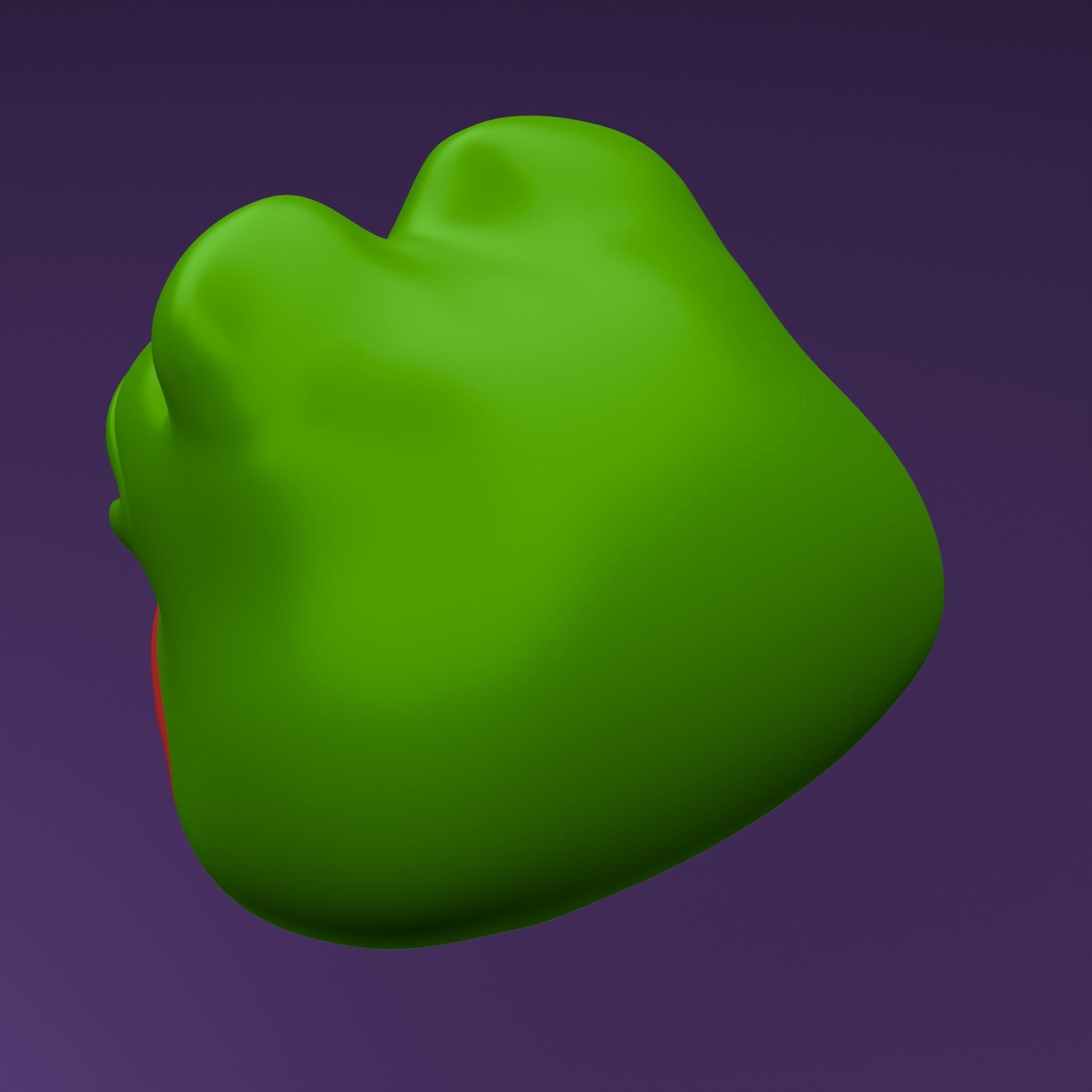 Pepe the Frog - Base Head Model Low-poly 3D model_11