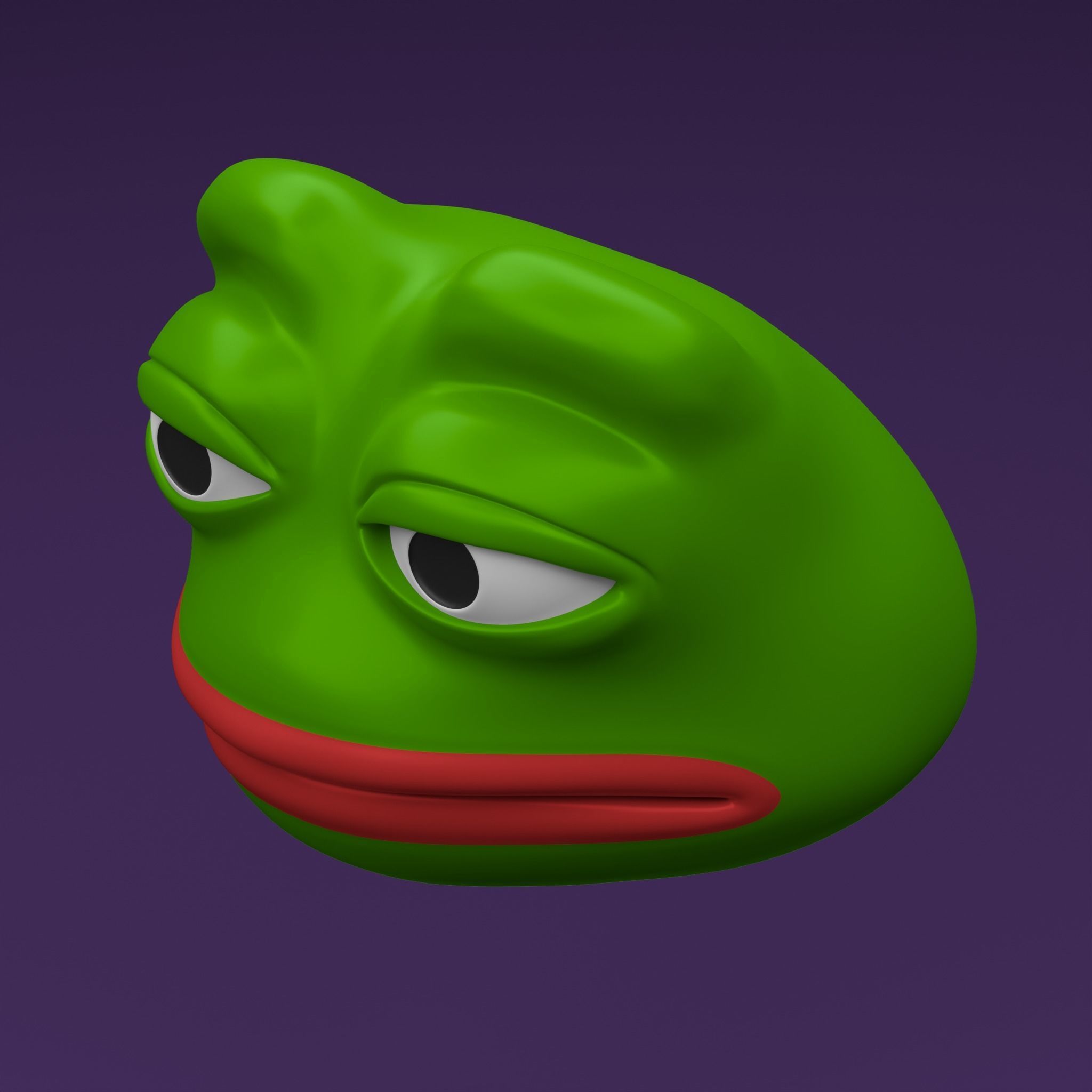Pepe the Frog - Base Head Model Low-poly 3D model_7