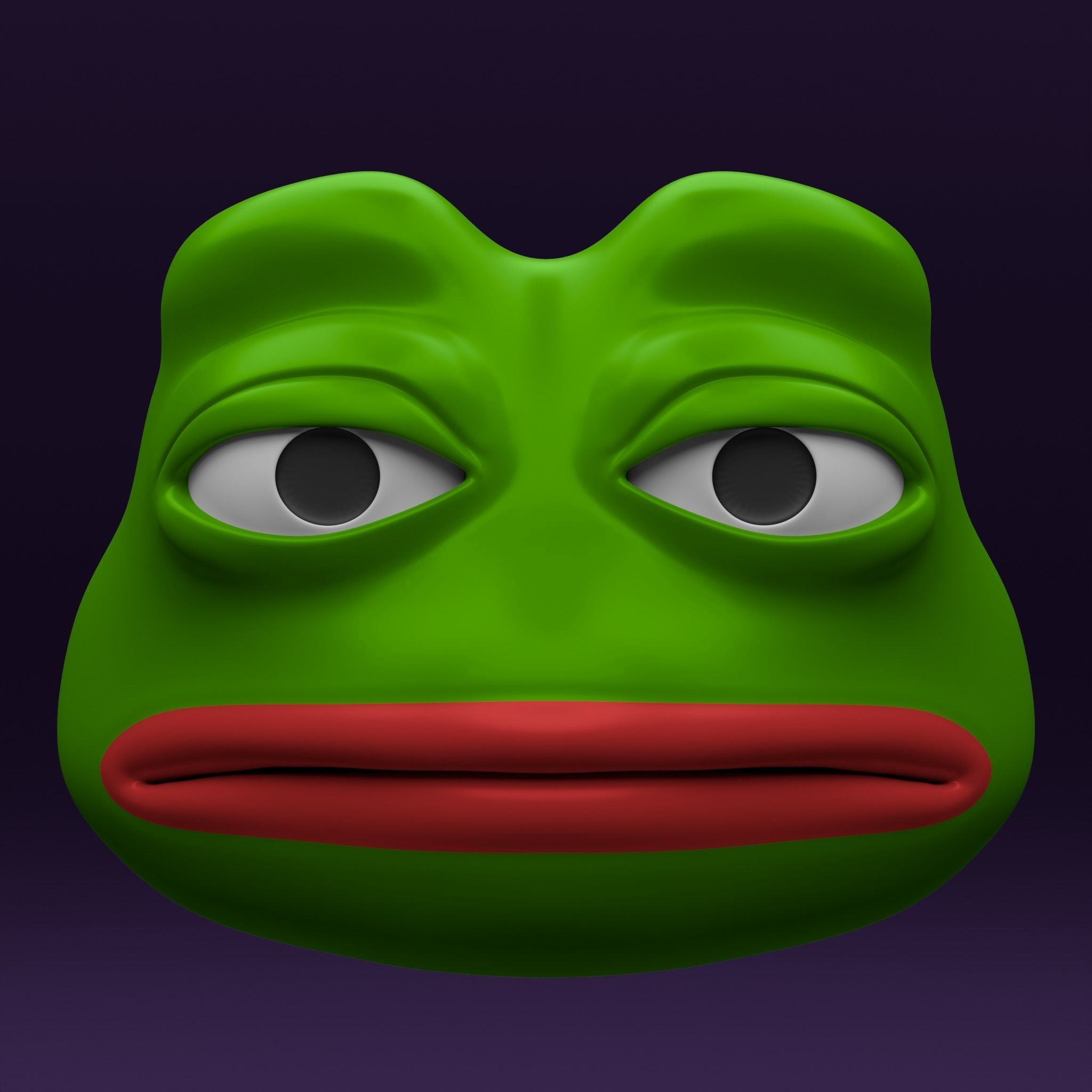 Pepe the Frog - Base Head Model Low-poly 3D model_6
