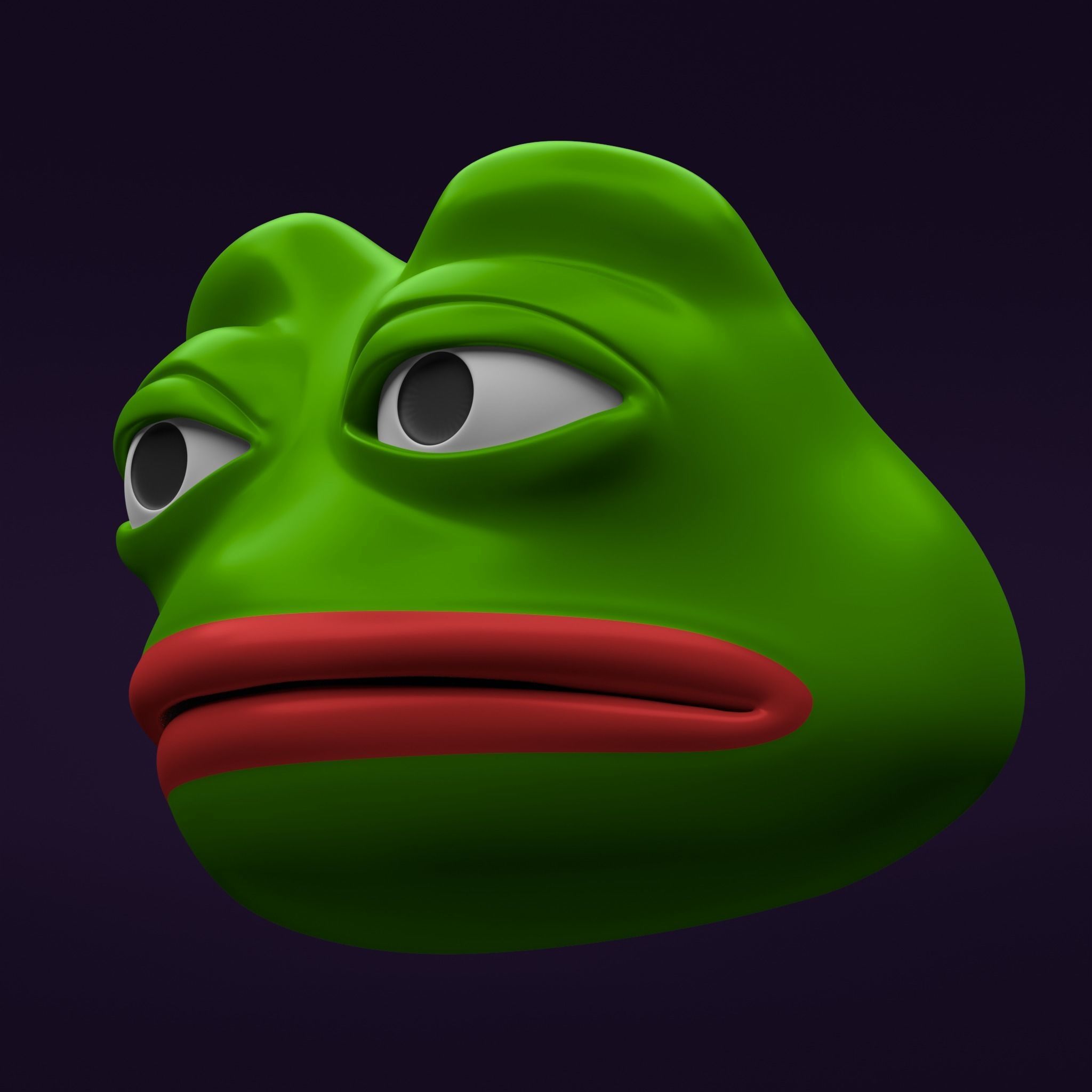Pepe the Frog - Base Head Model Low-poly 3D model_2
