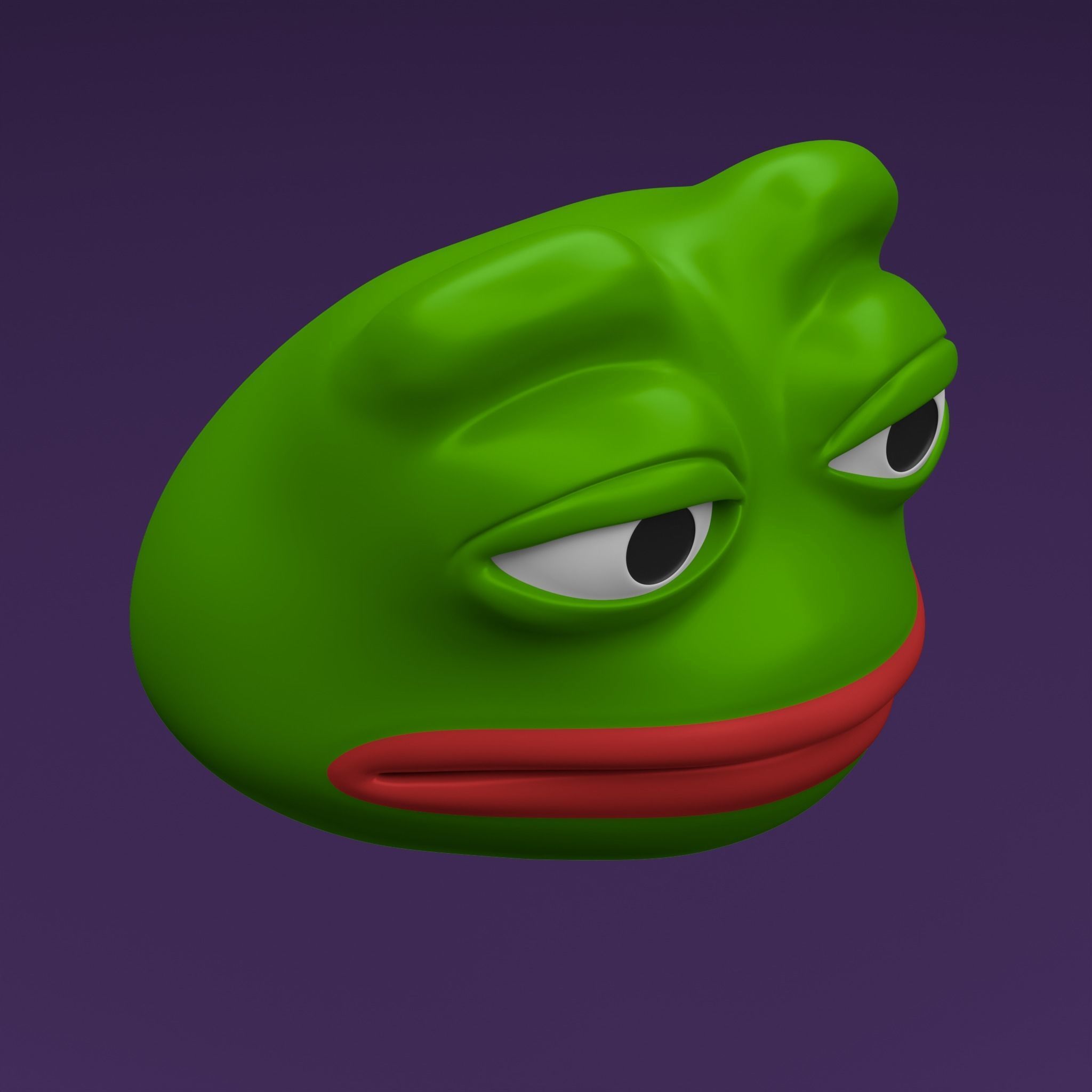 Pepe the Frog - Base Head Model Low-poly 3D model_8