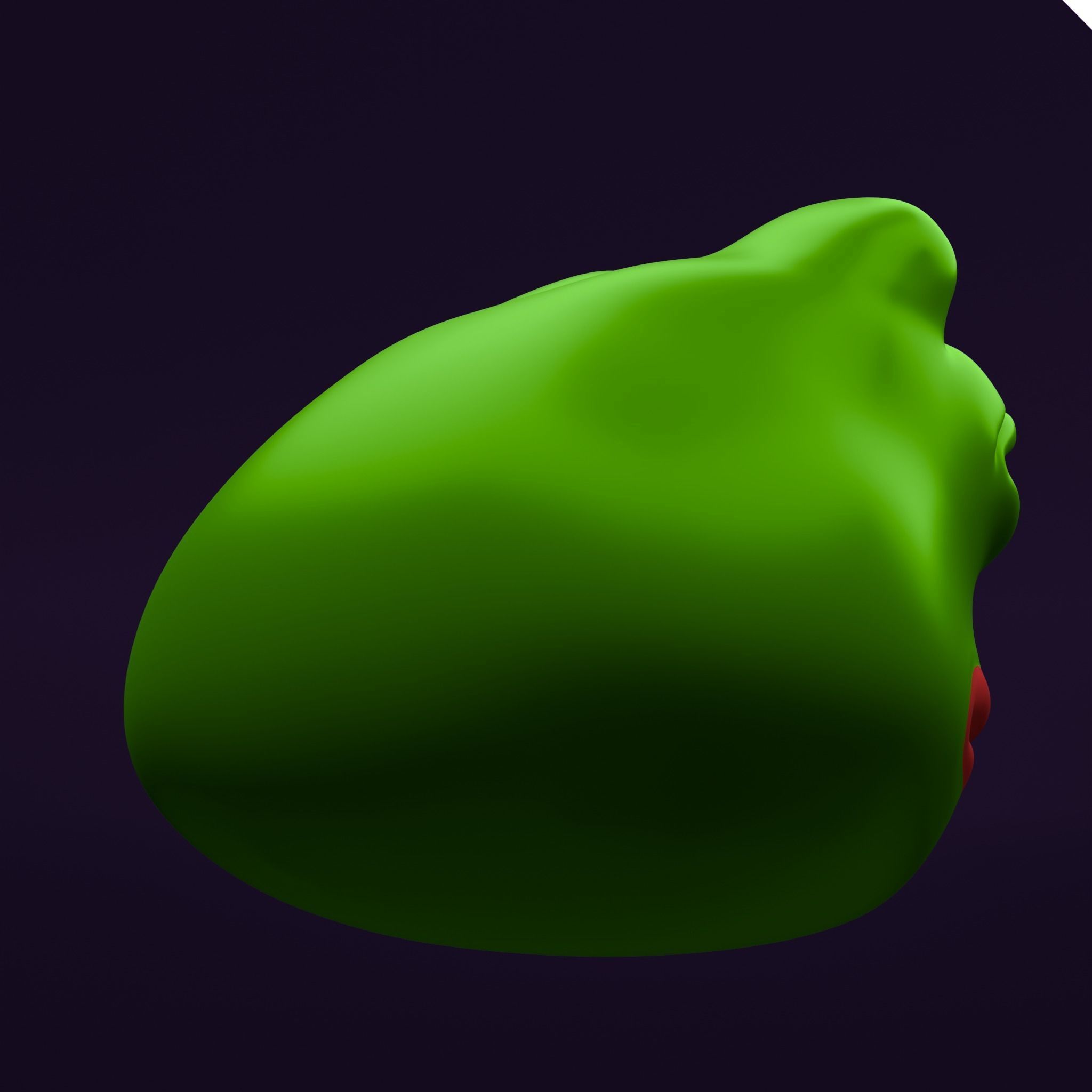 Pepe the Frog - Base Head Model Low-poly 3D model_17