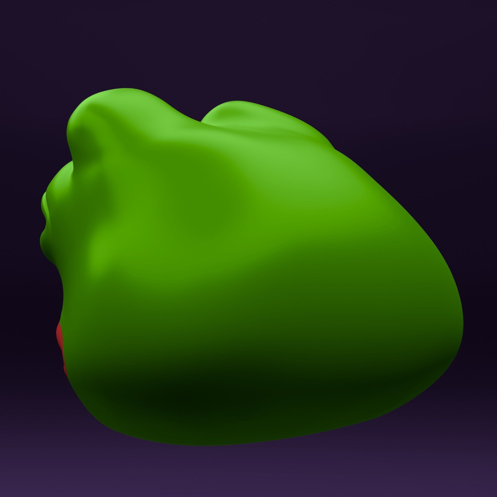 Pepe the Frog - Base Head Model Low-poly 3D model_14