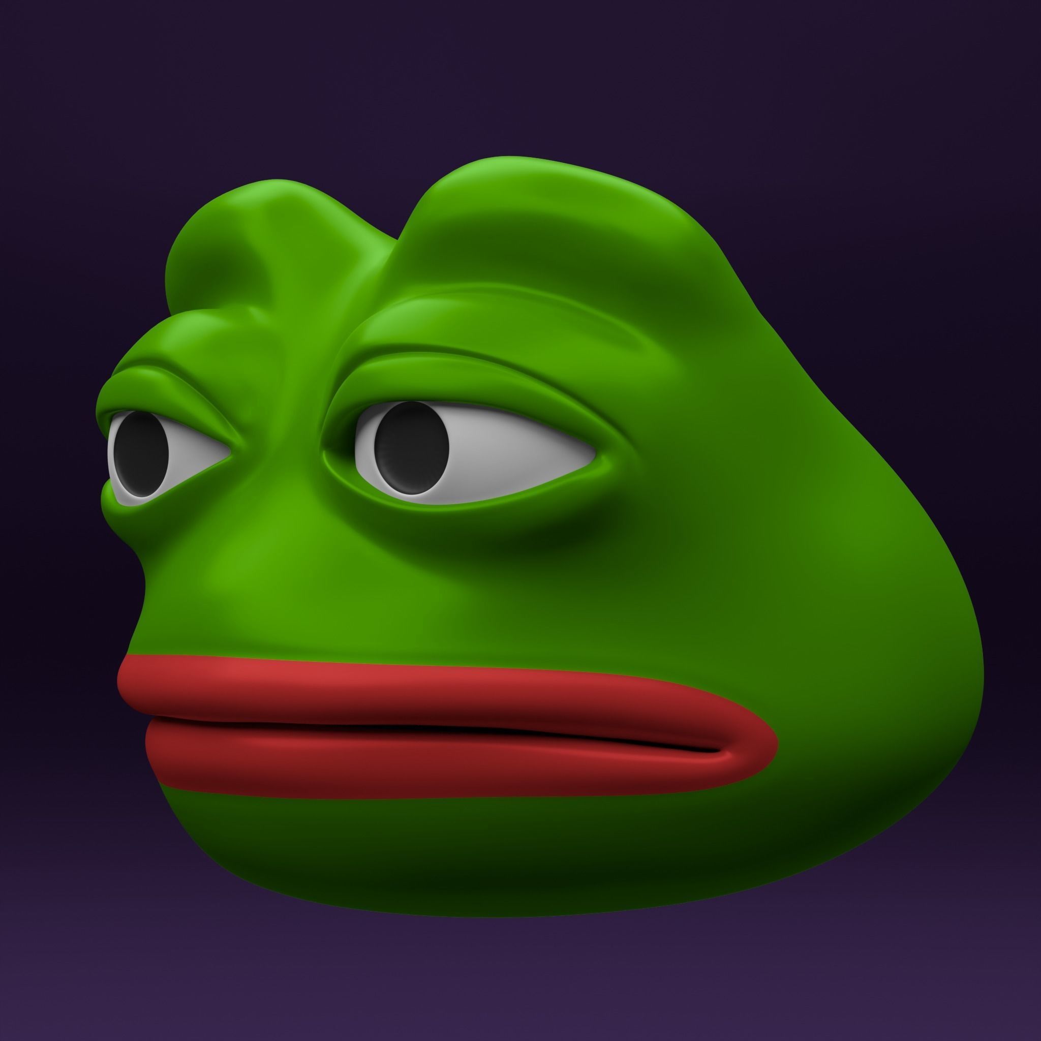 Pepe the Frog - Base Head Model Low-poly 3D model_5
