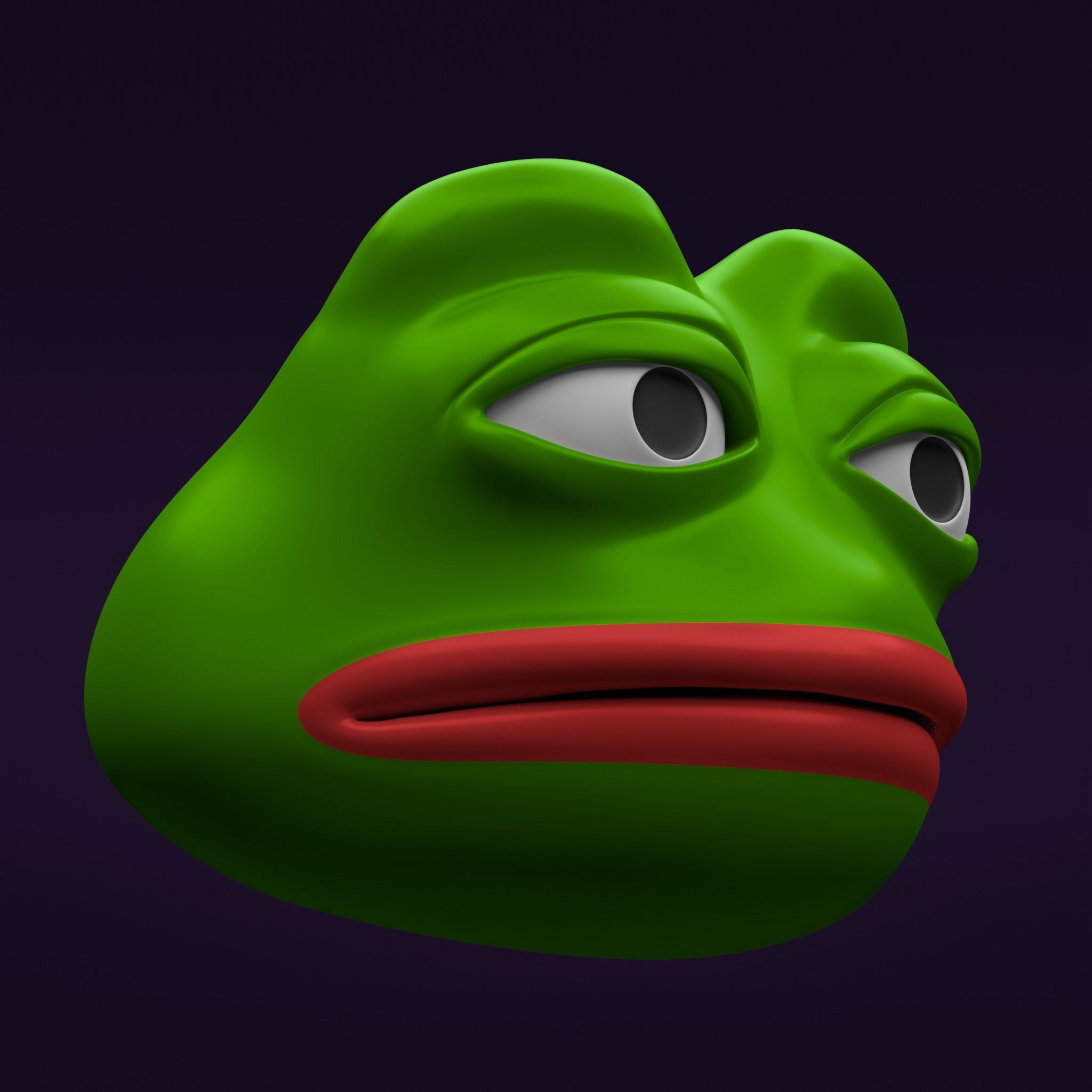 Pepe the Frog - Base Head Model Low-poly 3D model_3