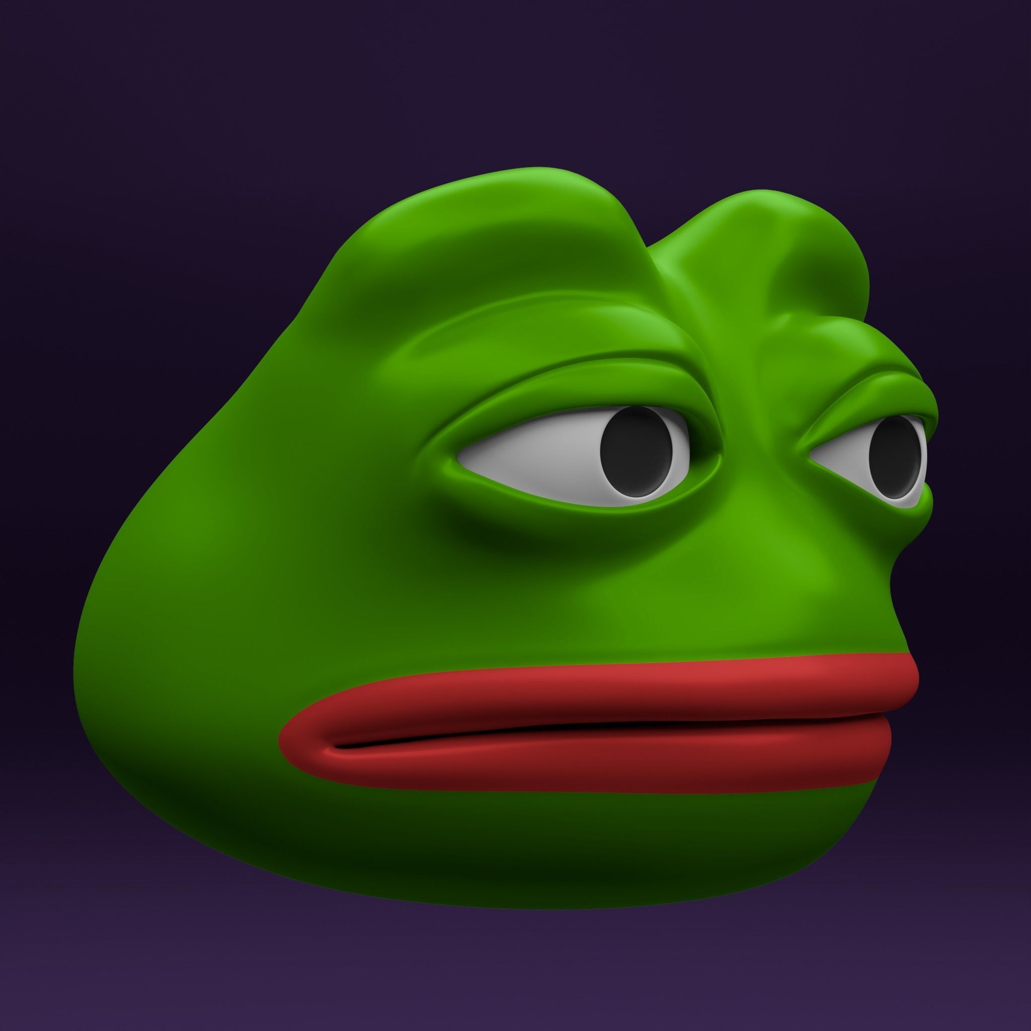 Pepe the Frog - Base Head Model Low-poly 3D model_4