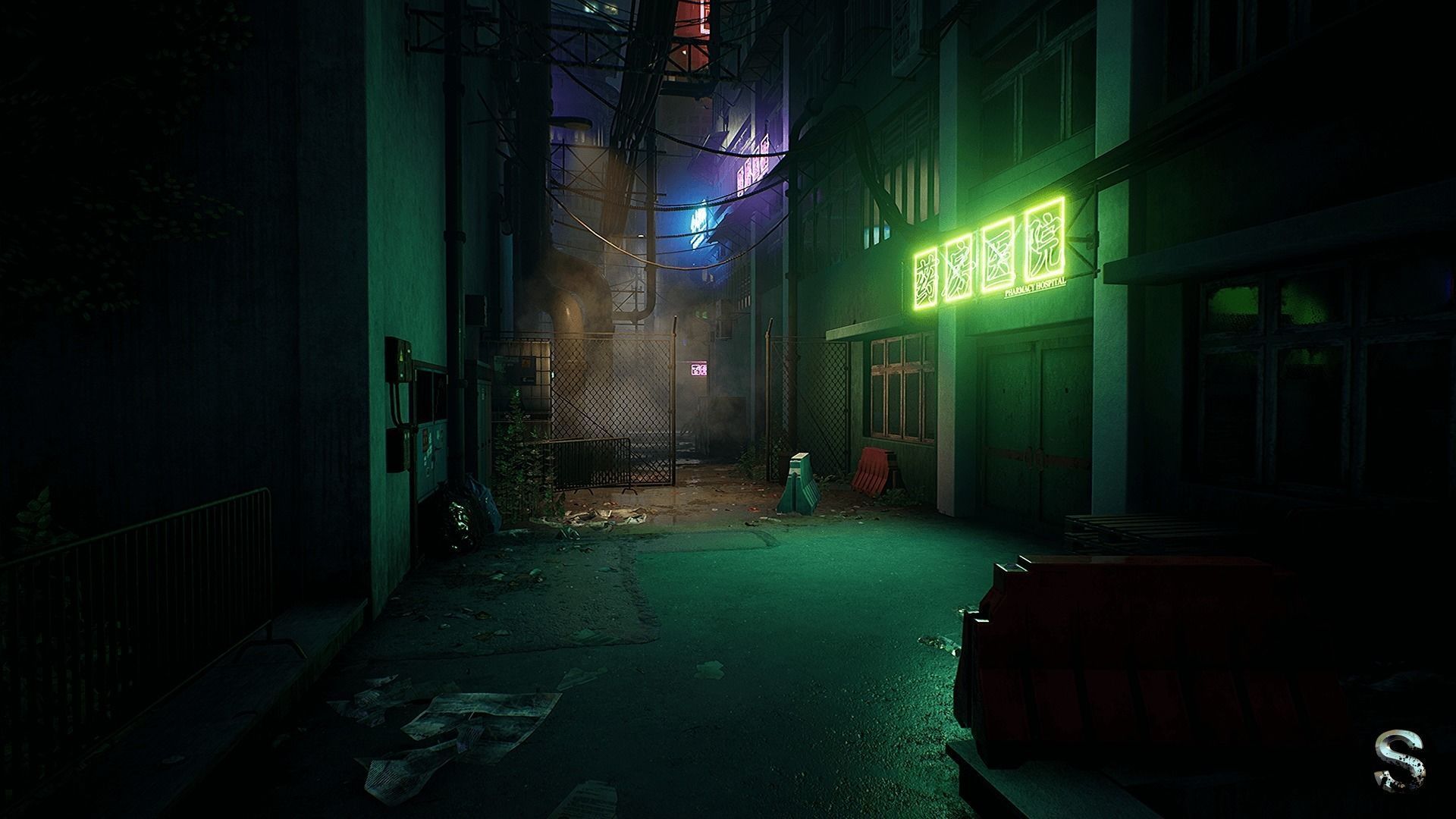 Neon City Low-poly 3D model_6