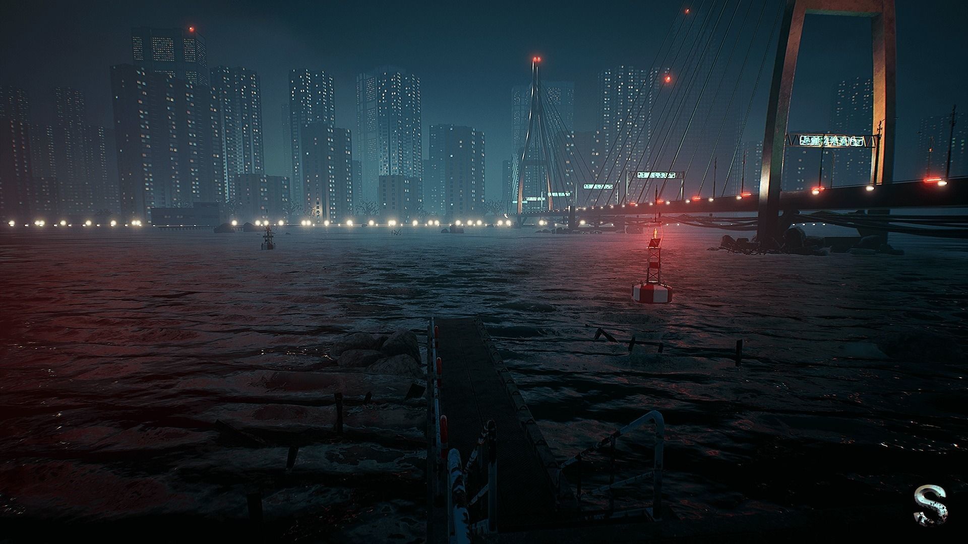 Neon City Low-poly 3D model_2