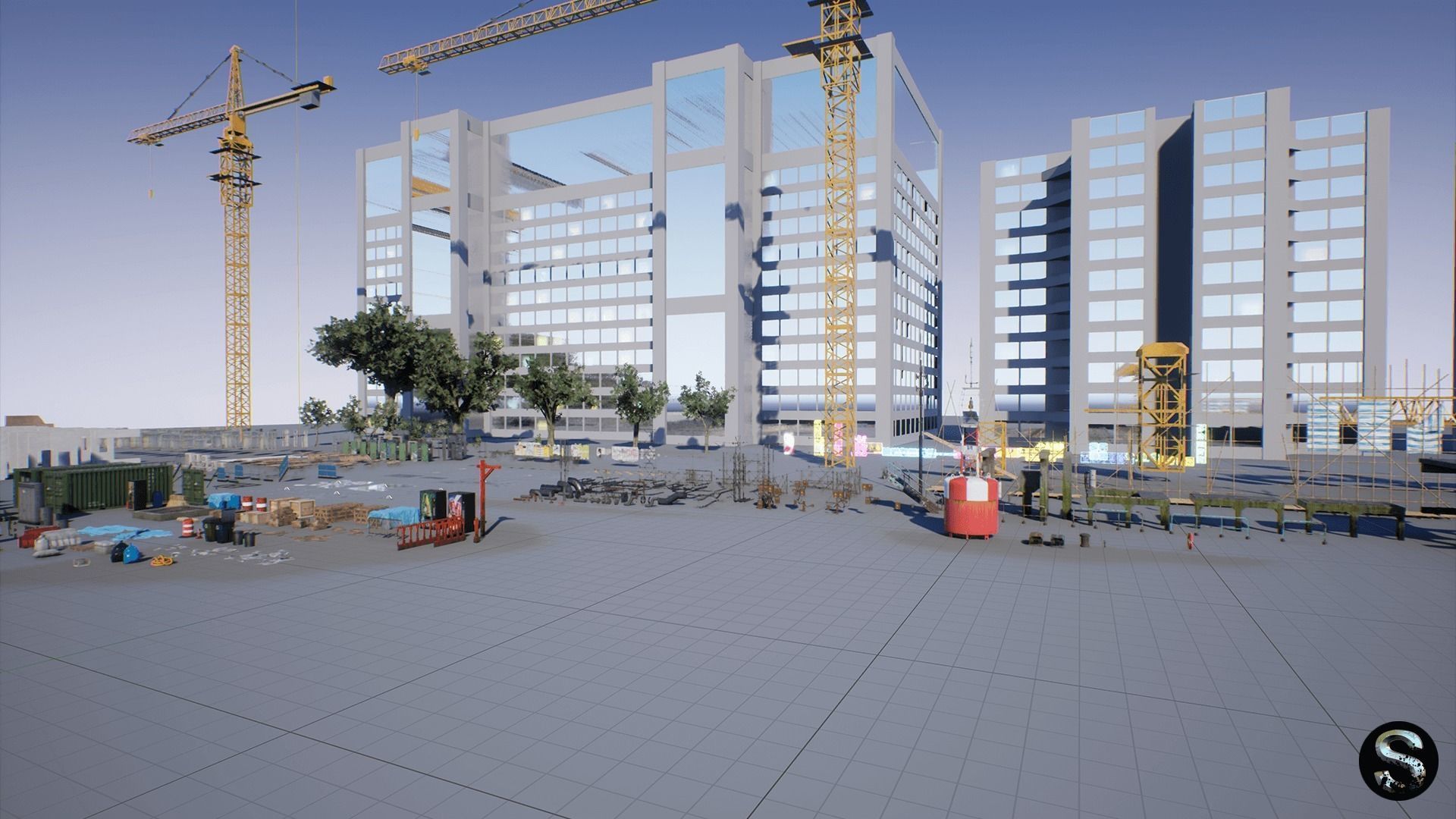 Neon City Low-poly 3D model_22