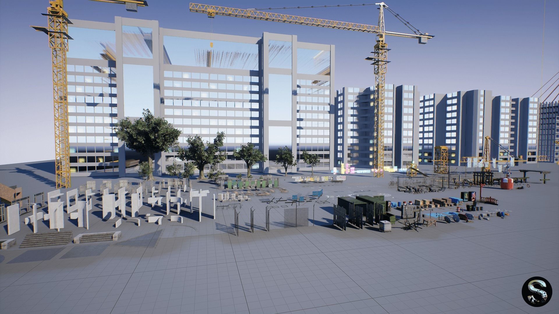 Neon City Low-poly 3D model_21