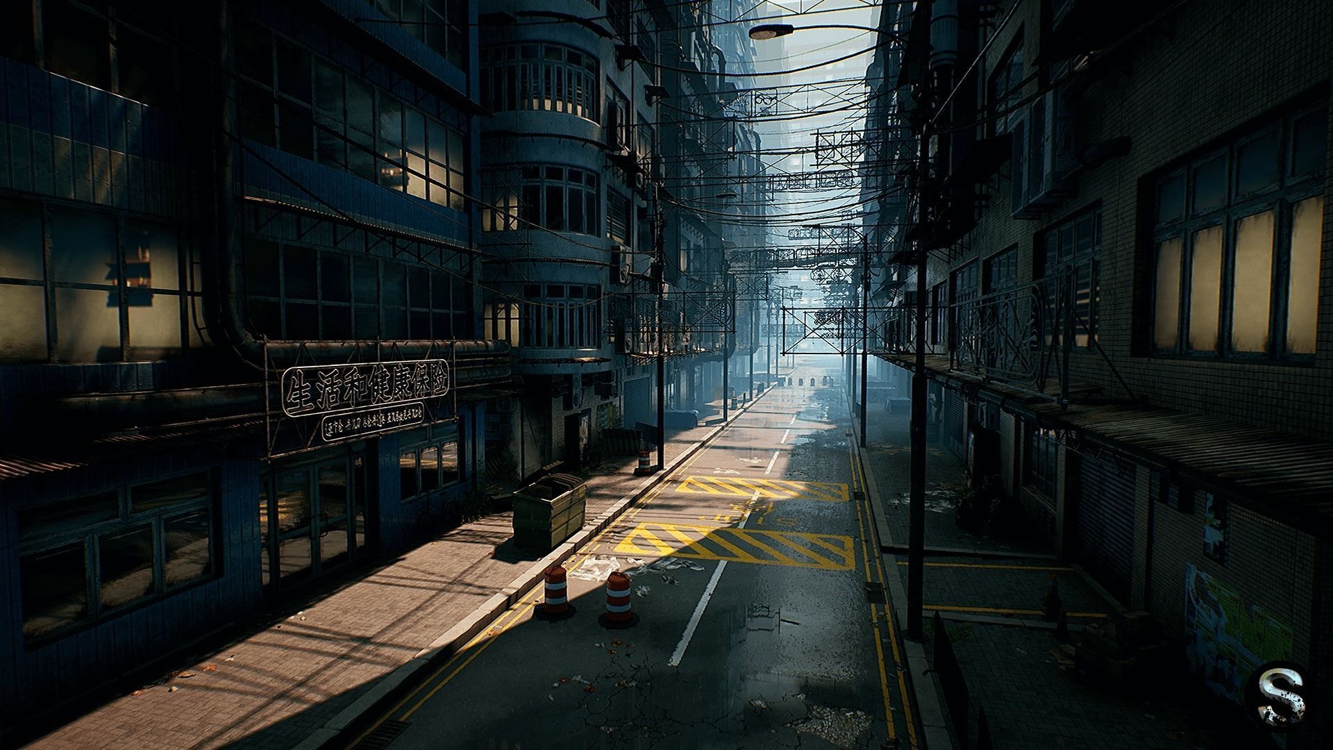 Neon City Low-poly 3D model_16