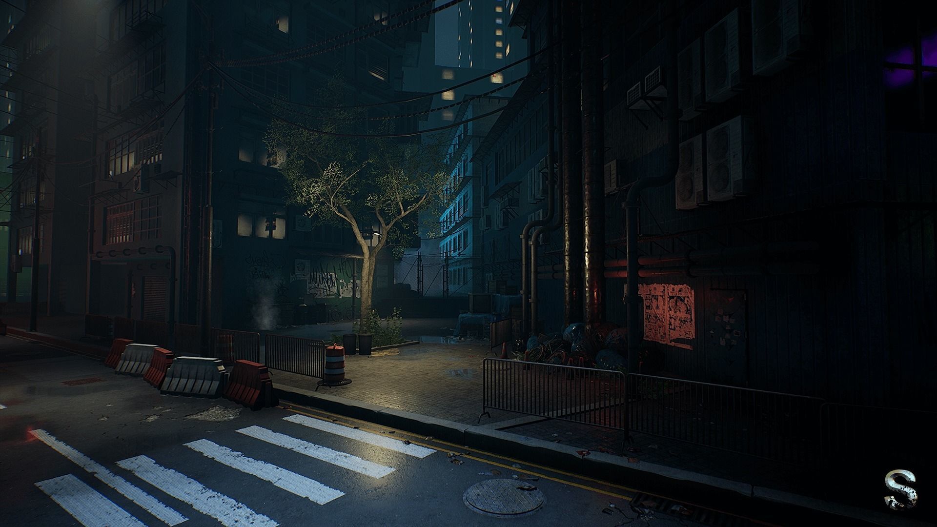 Neon City Low-poly 3D model_13