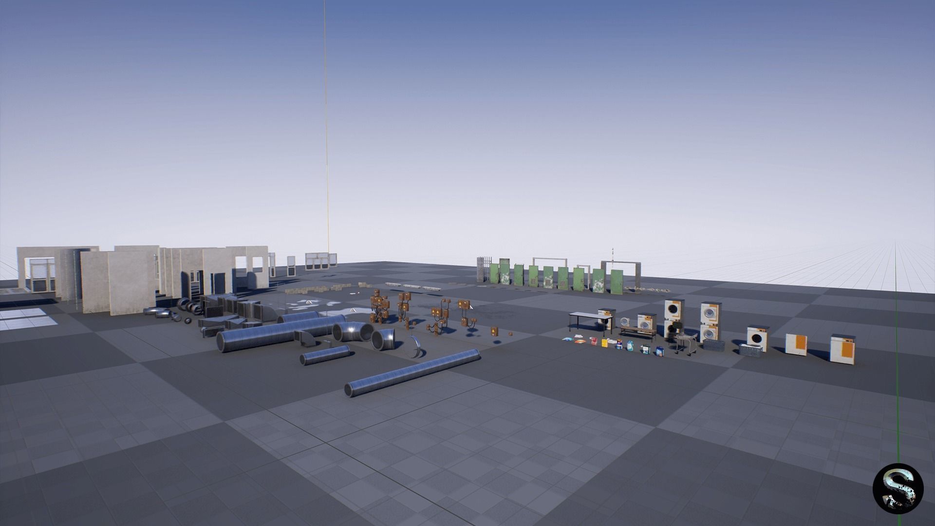 Laundry Low-poly 3D model_6