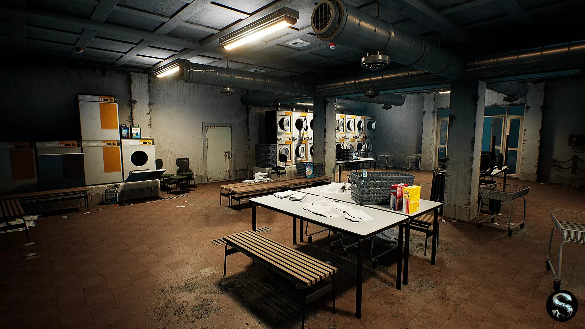 Laundry Low-poly 3D model_0