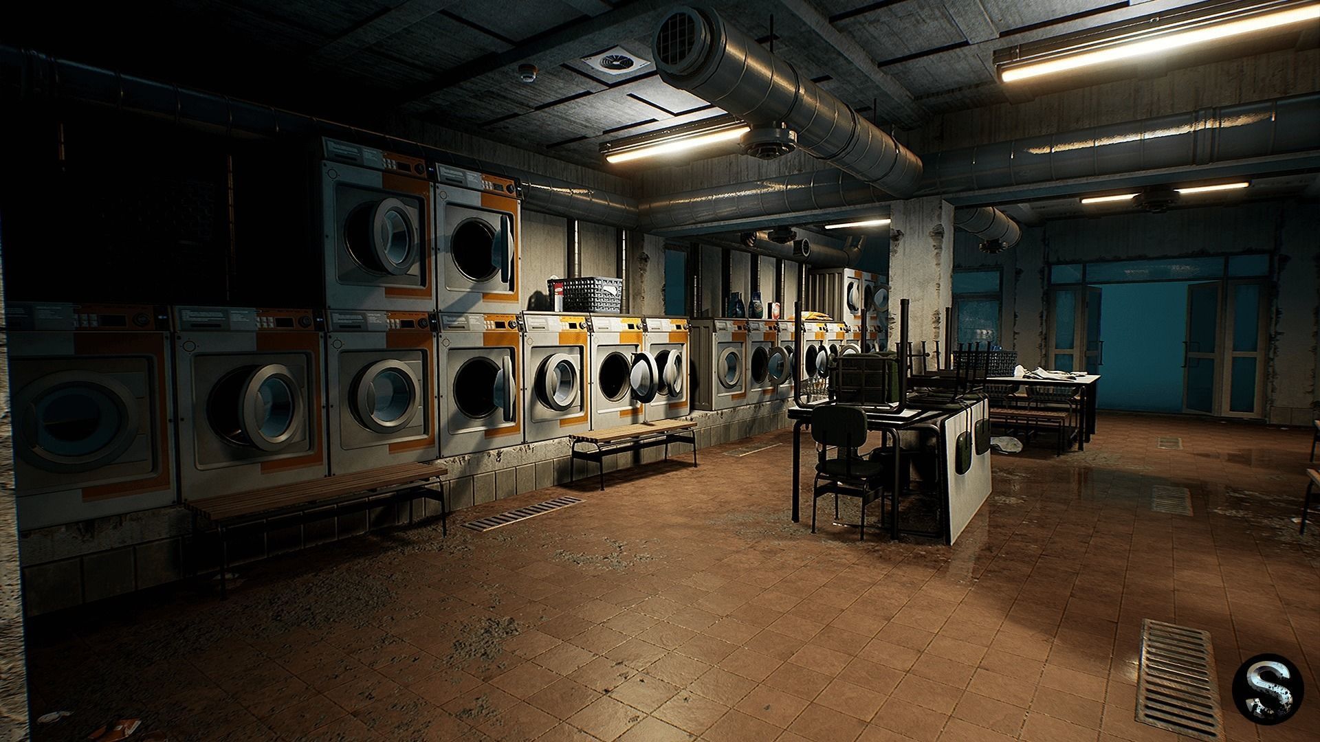 Laundry Low-poly 3D model_3