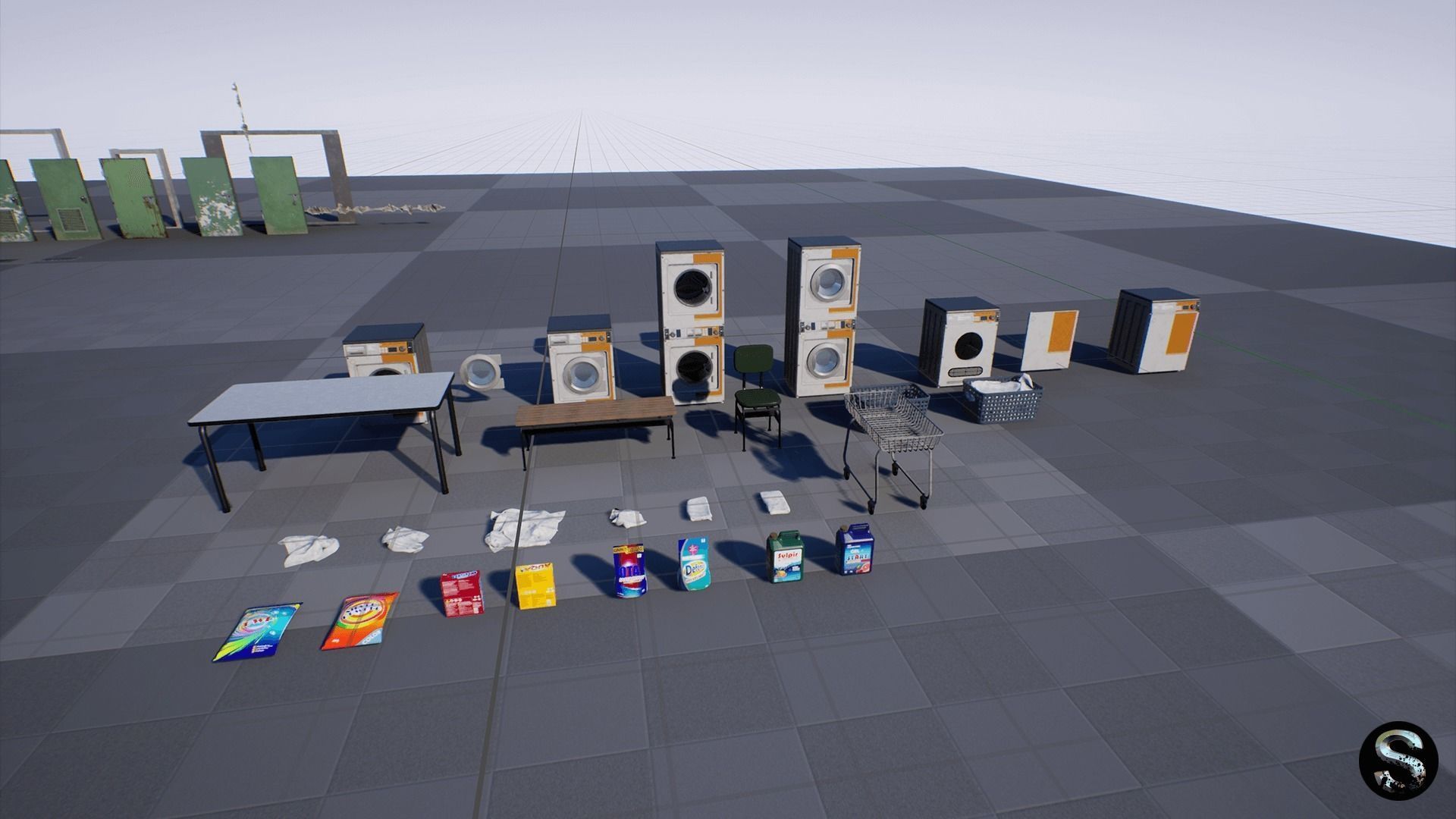 Laundry Low-poly 3D model_7