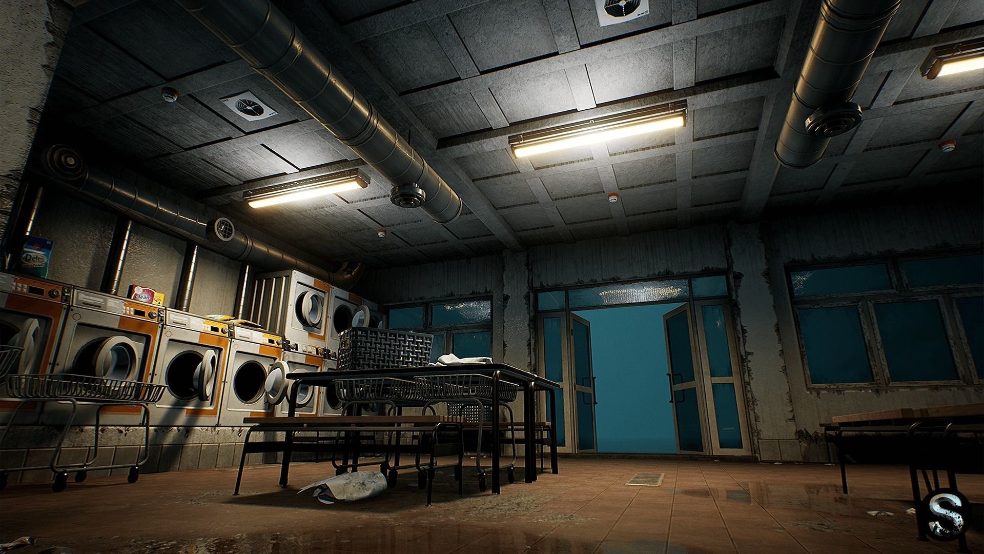 Laundry Low-poly 3D model_5