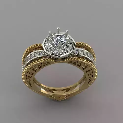 Love Ring Heart Shaped Diamond Ring 3D Print Model