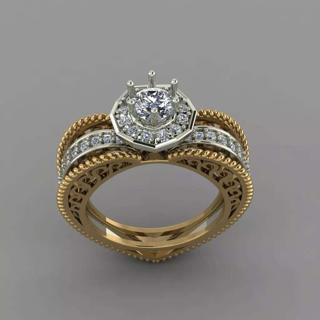Love Ring Heart Shaped Diamond Ring 3D Print Model 3D print model