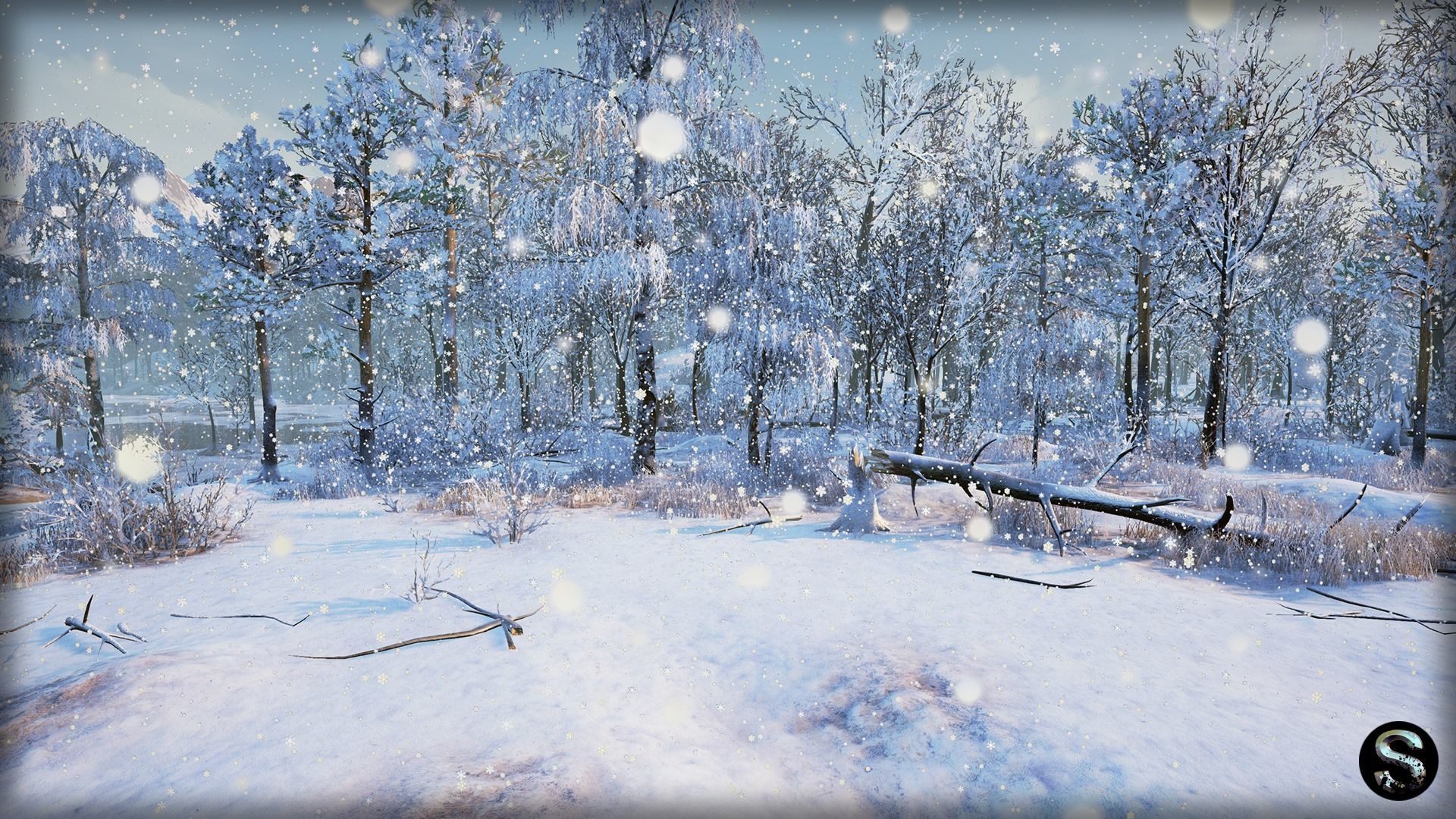 Winter Nature Low-poly 3D model_5