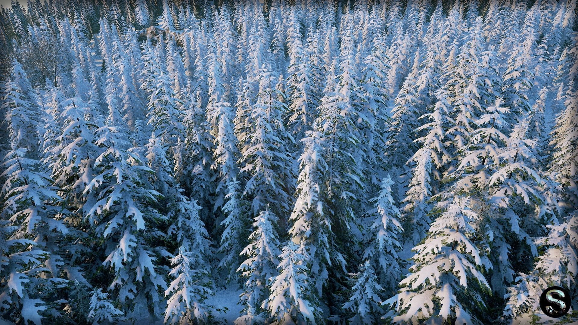 Winter Nature Low-poly 3D model_6