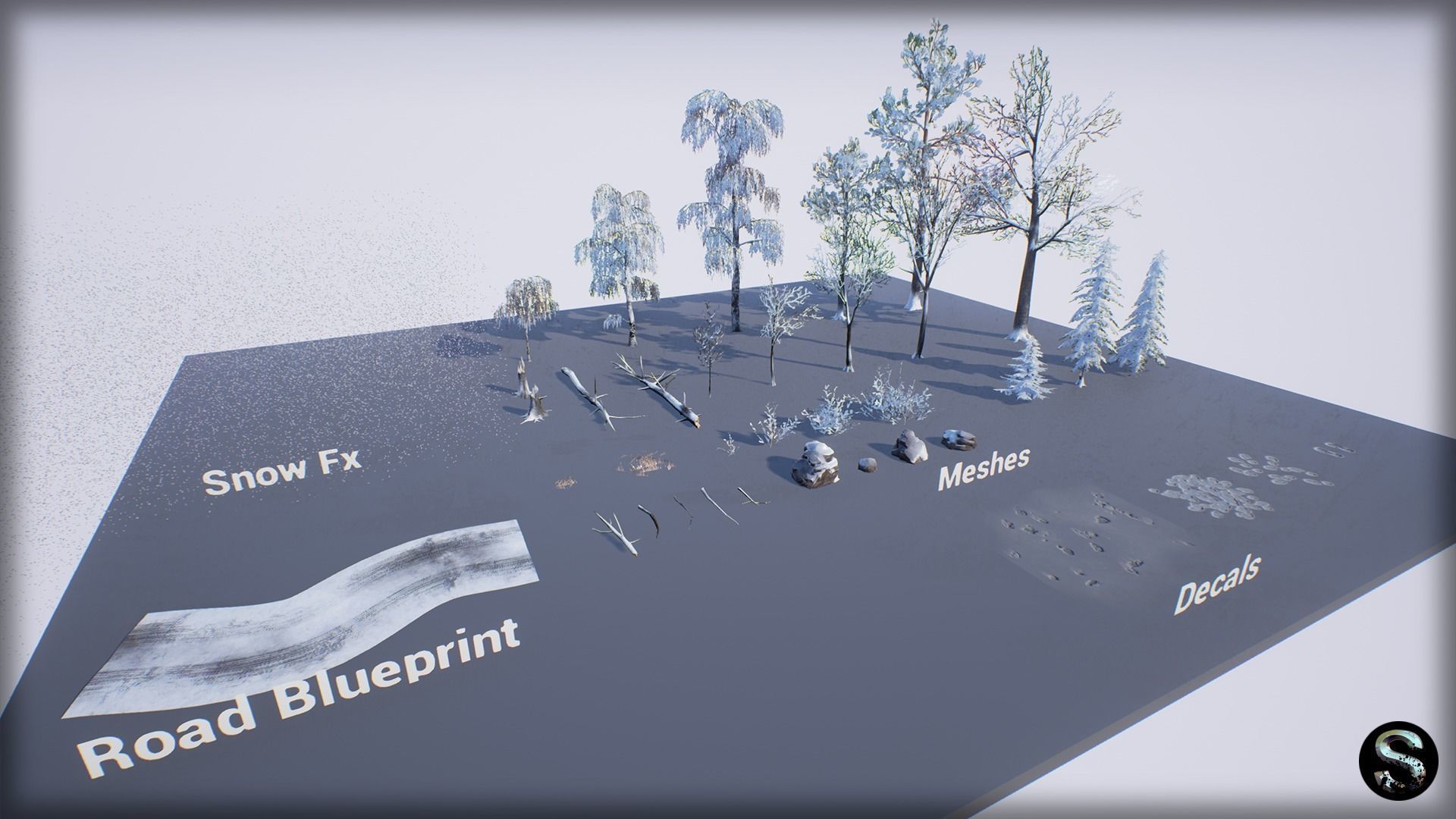 Winter Nature Low-poly 3D model_8