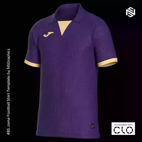 Joma Football Shirt for CLO3D - Marvelous Designer 3D model