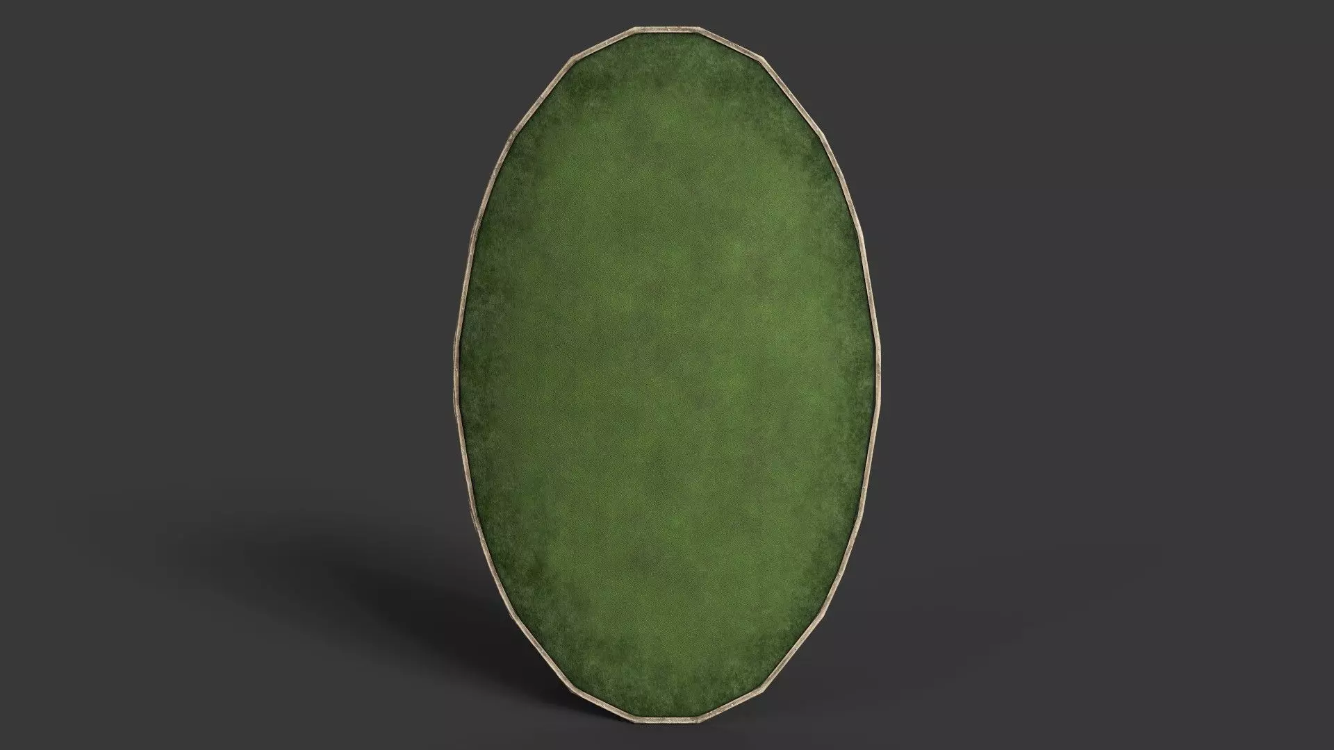Slavic ellipse leather shield-green Low-poly 3D model_0