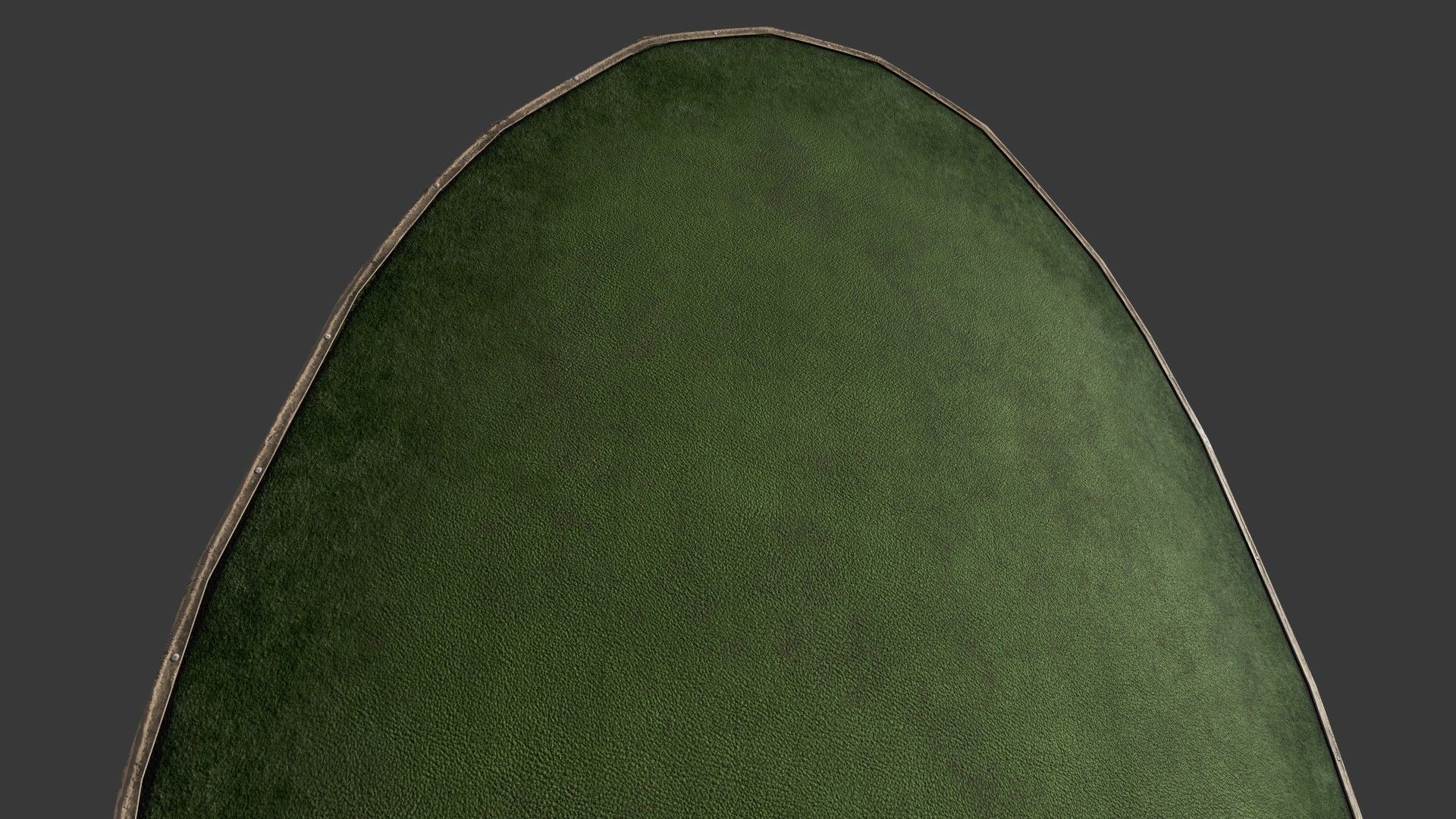 Slavic ellipse leather shield-green Low-poly 3D model_4