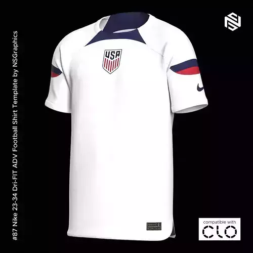 Nike 23-24 DRI-FIT ADV Football Shirt for CLO3D