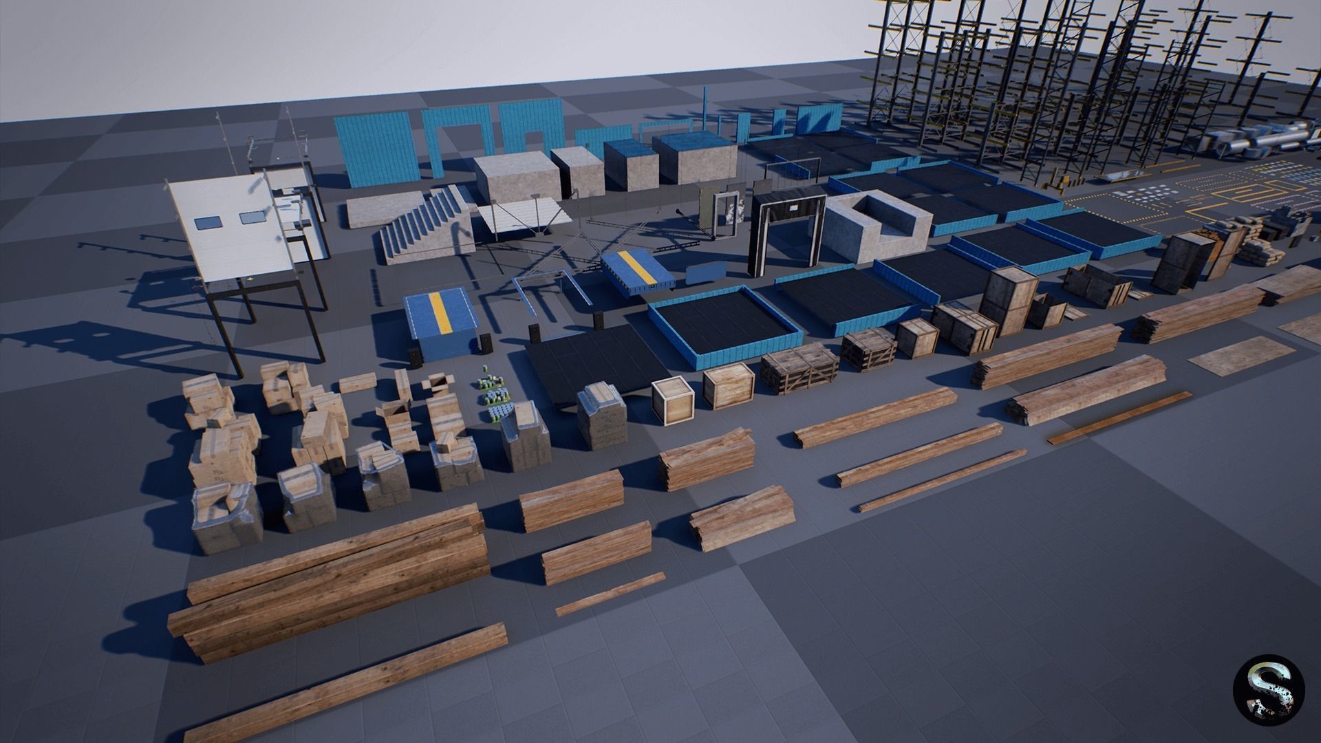 Storage Pack Low-poly 3D model_14