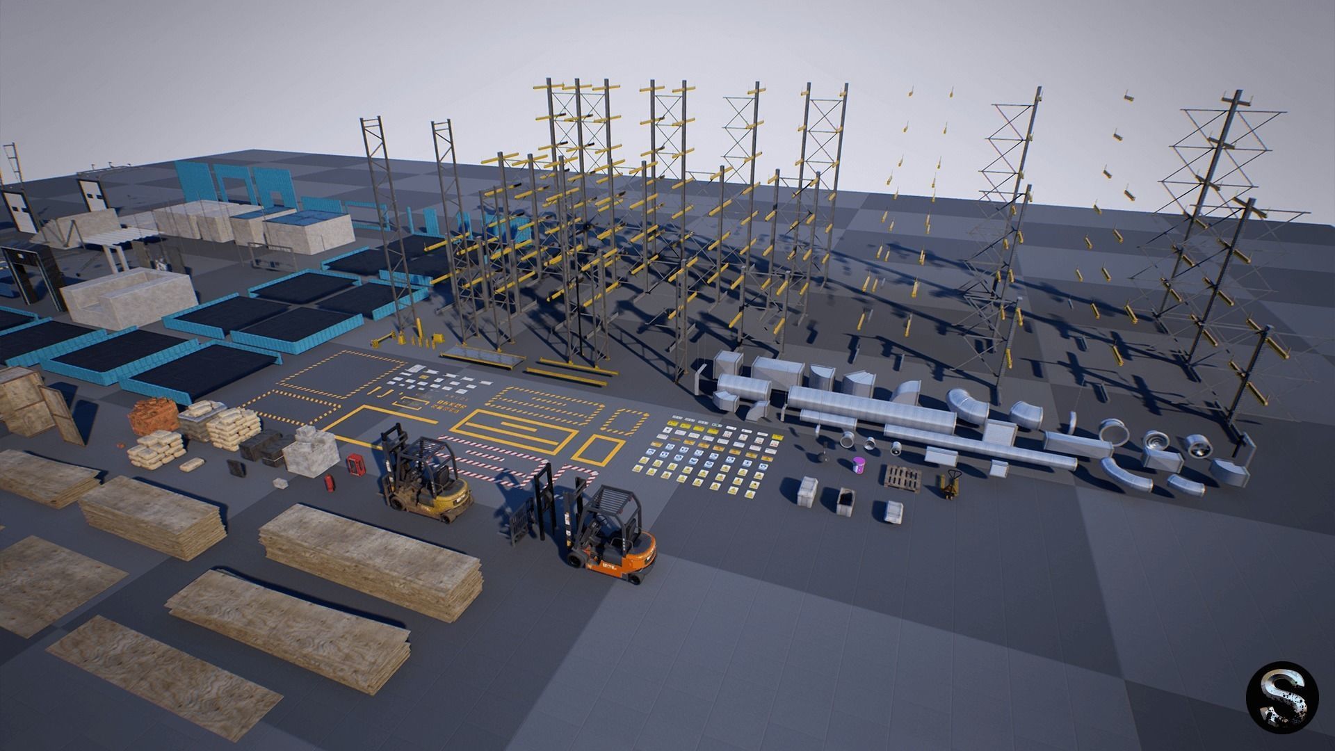 Storage Pack Low-poly 3D model_16