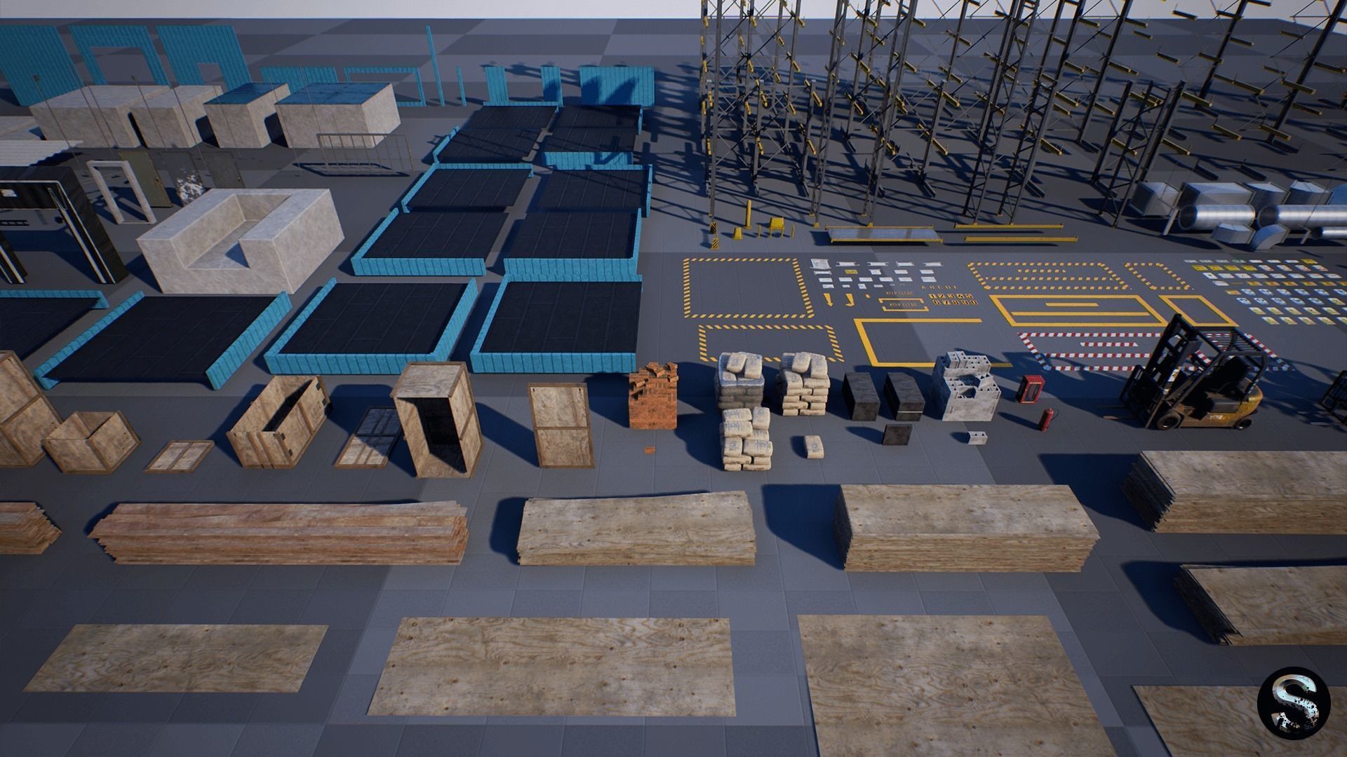 Storage Pack Low-poly 3D model_15