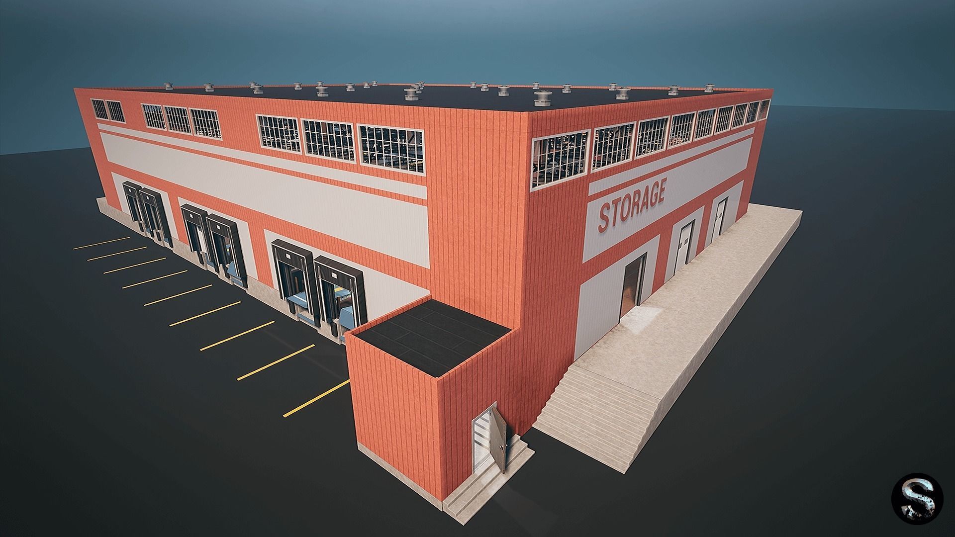 Storage Pack Low-poly 3D model_7