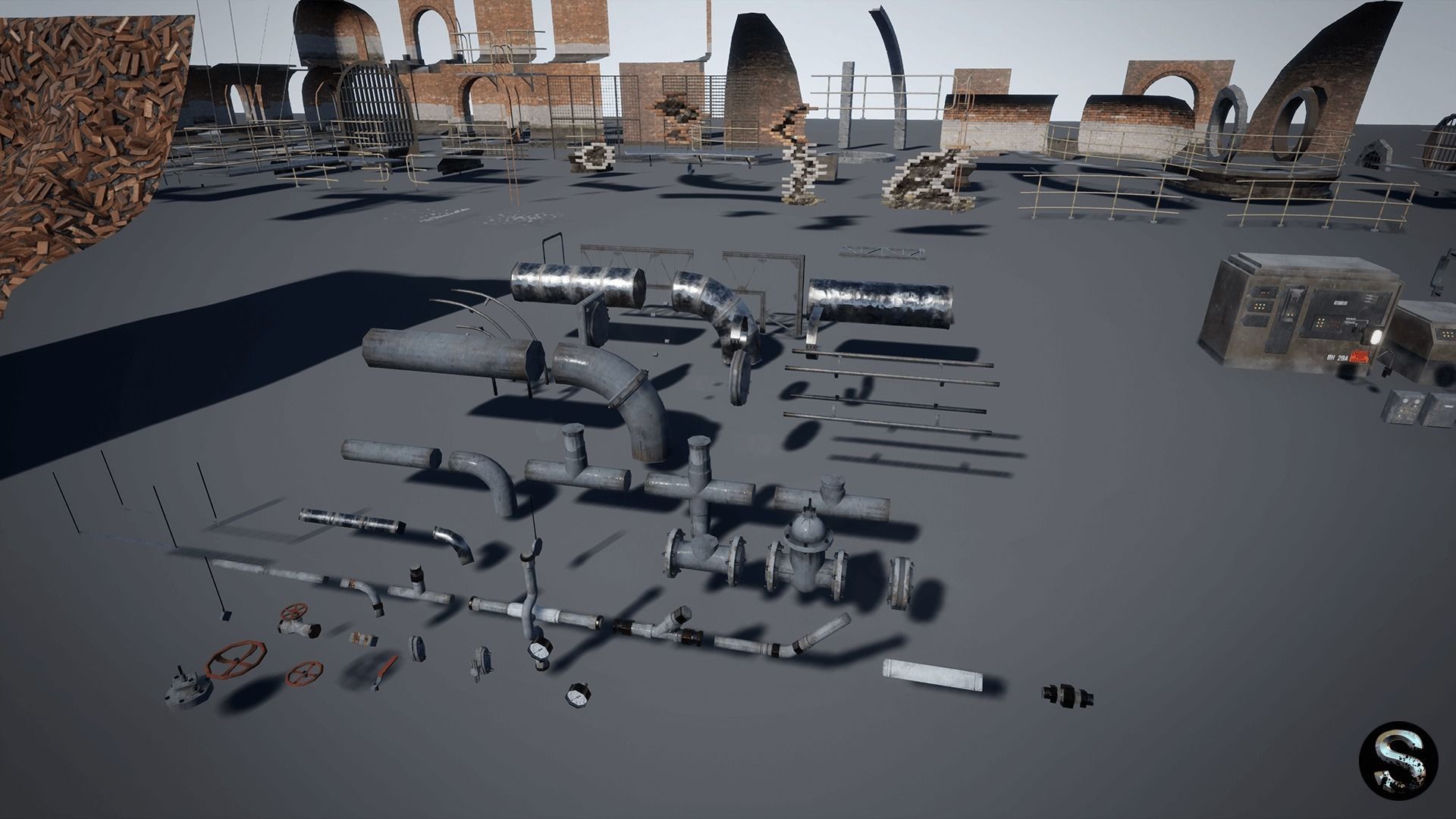 Sewerage Low-poly 3D model_12