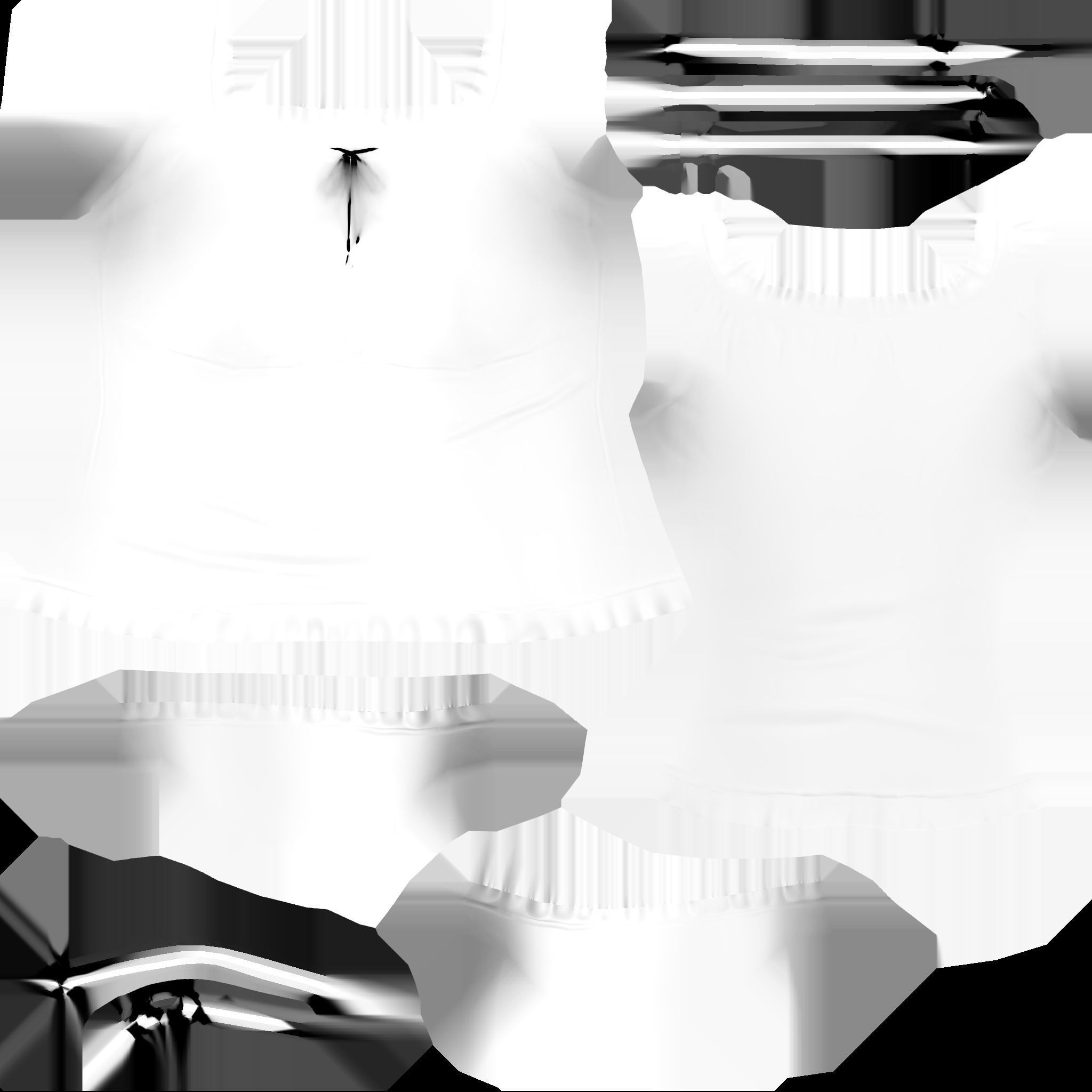 Ladies Short Sleeves Summer Top Low-poly 3D model_13